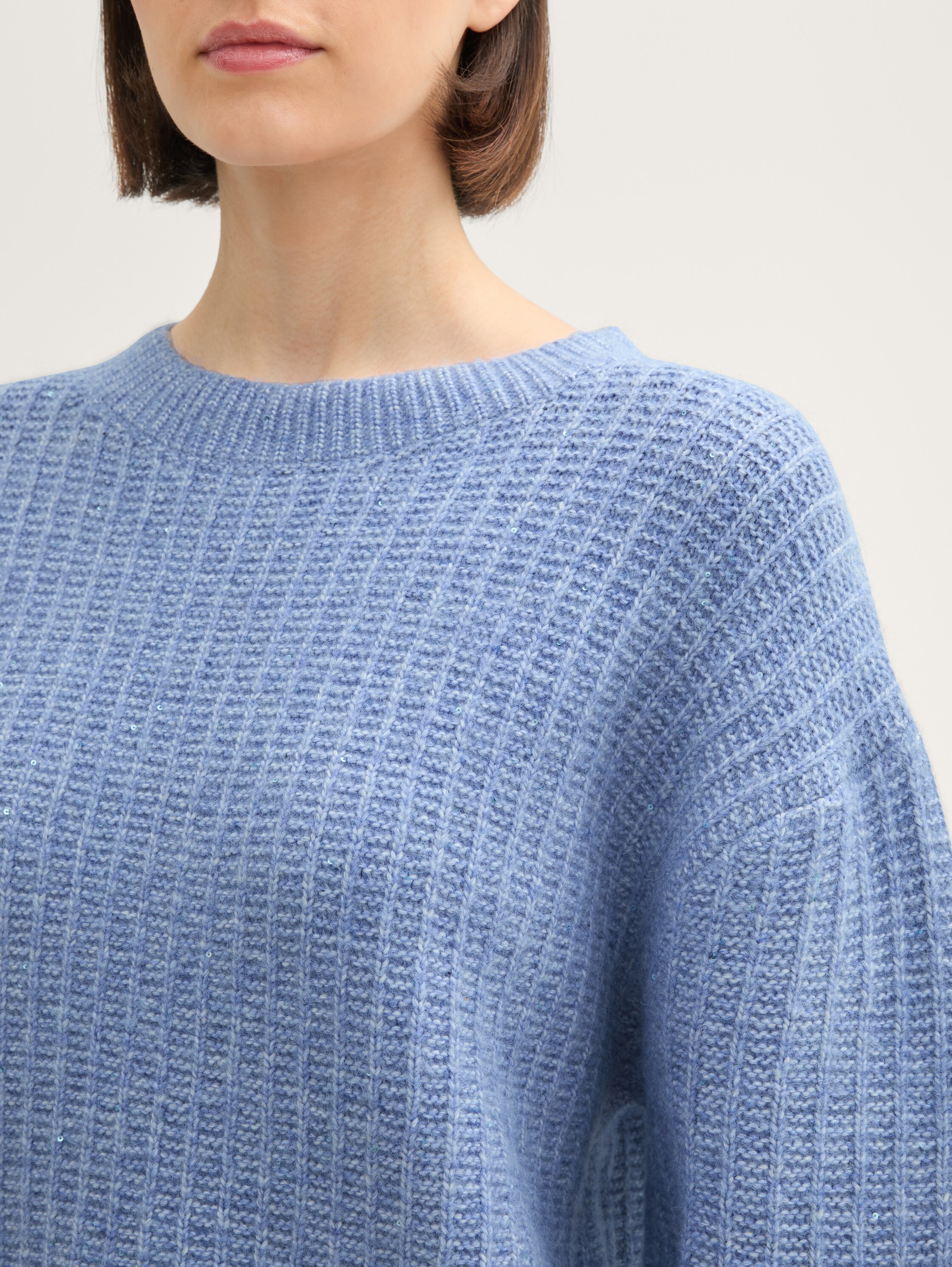 Strickpullover mit dezenten Pailletten - colony_blue_melange_1 - 