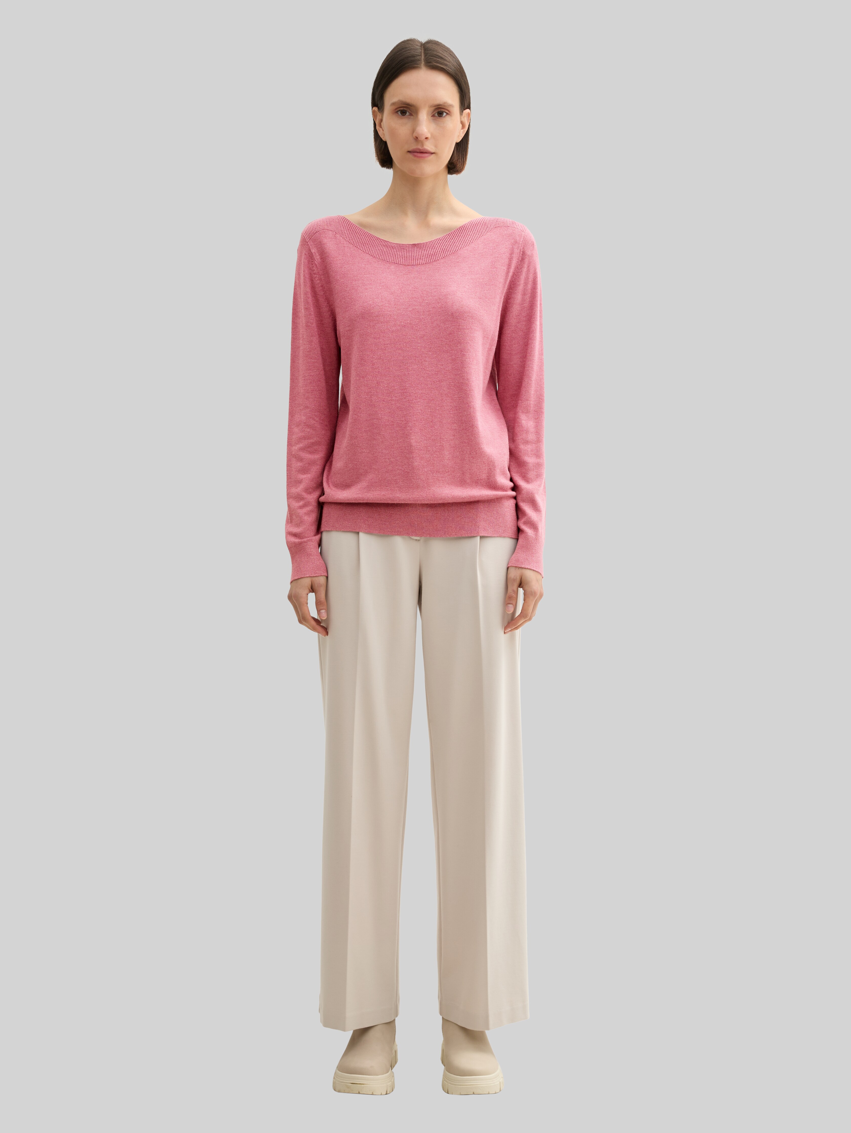 TOM TAILOR Damen Strickpullover Basic - Baumwoll-Mix, Viele Größen