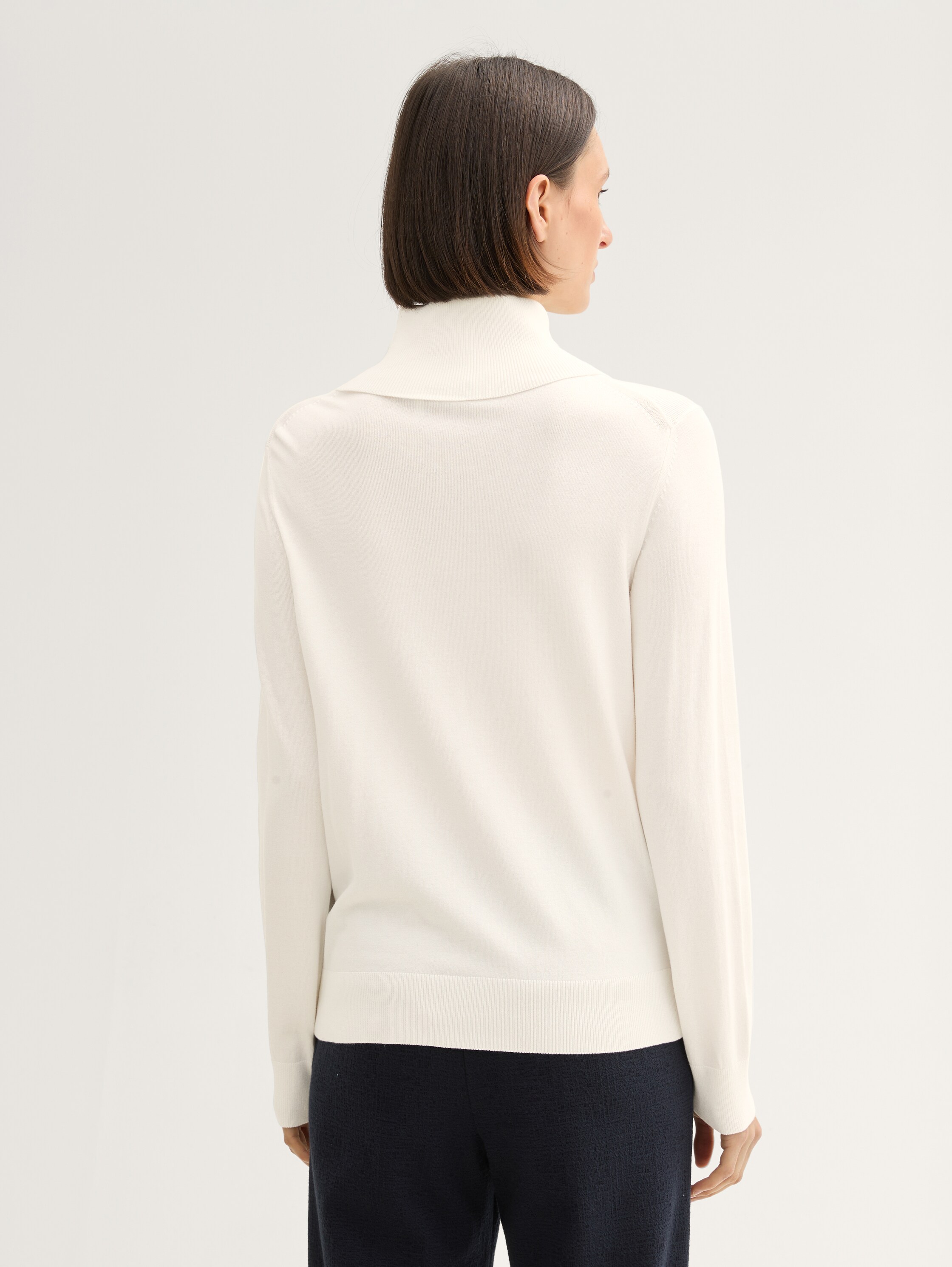 Strickpullover mit Rollkragen - whisper_white - 