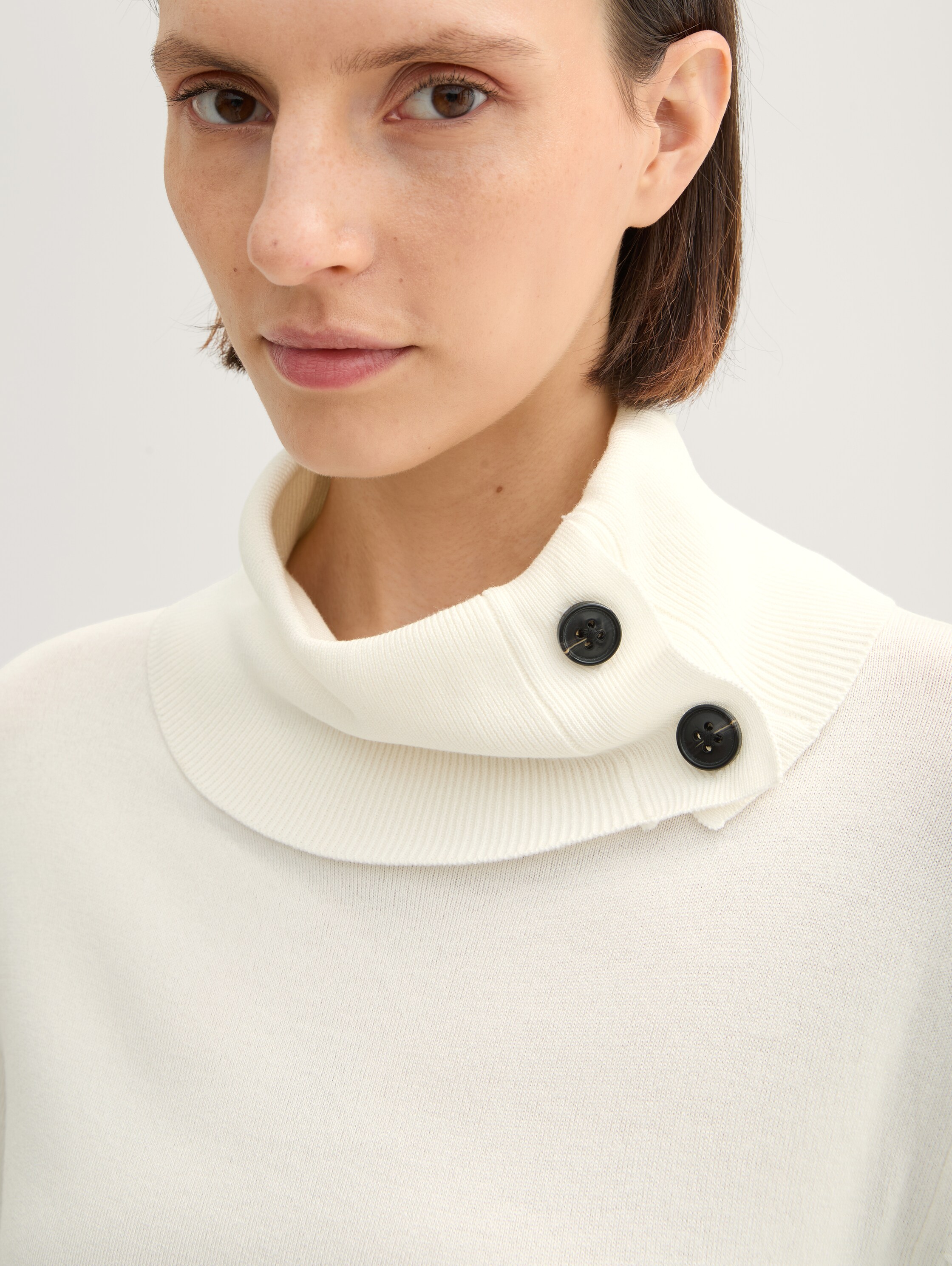 Strickpullover mit Rollkragen - whisper_white - 