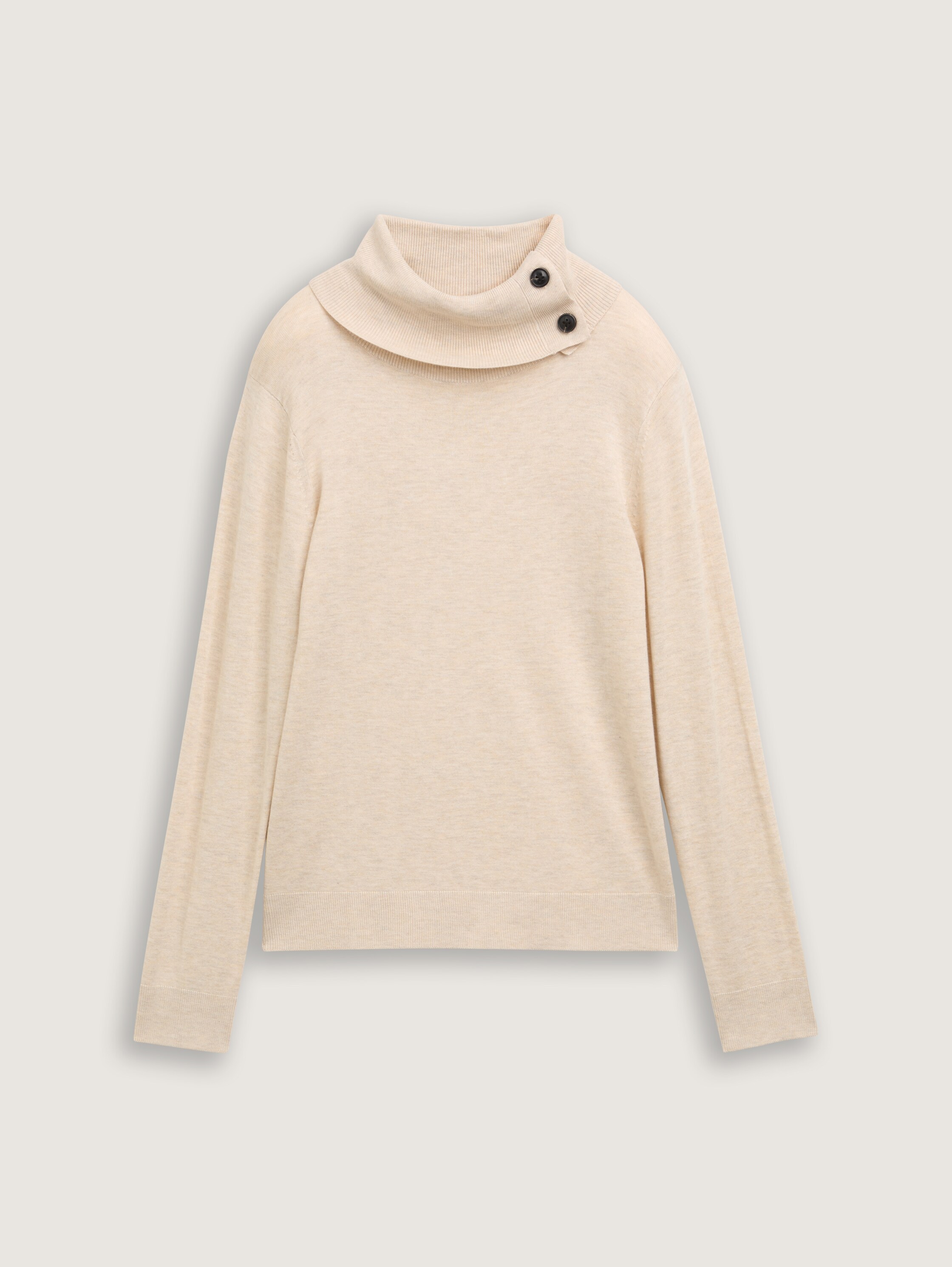 Strickpullover mit Rollkragen - cargo_beige_melange - 
