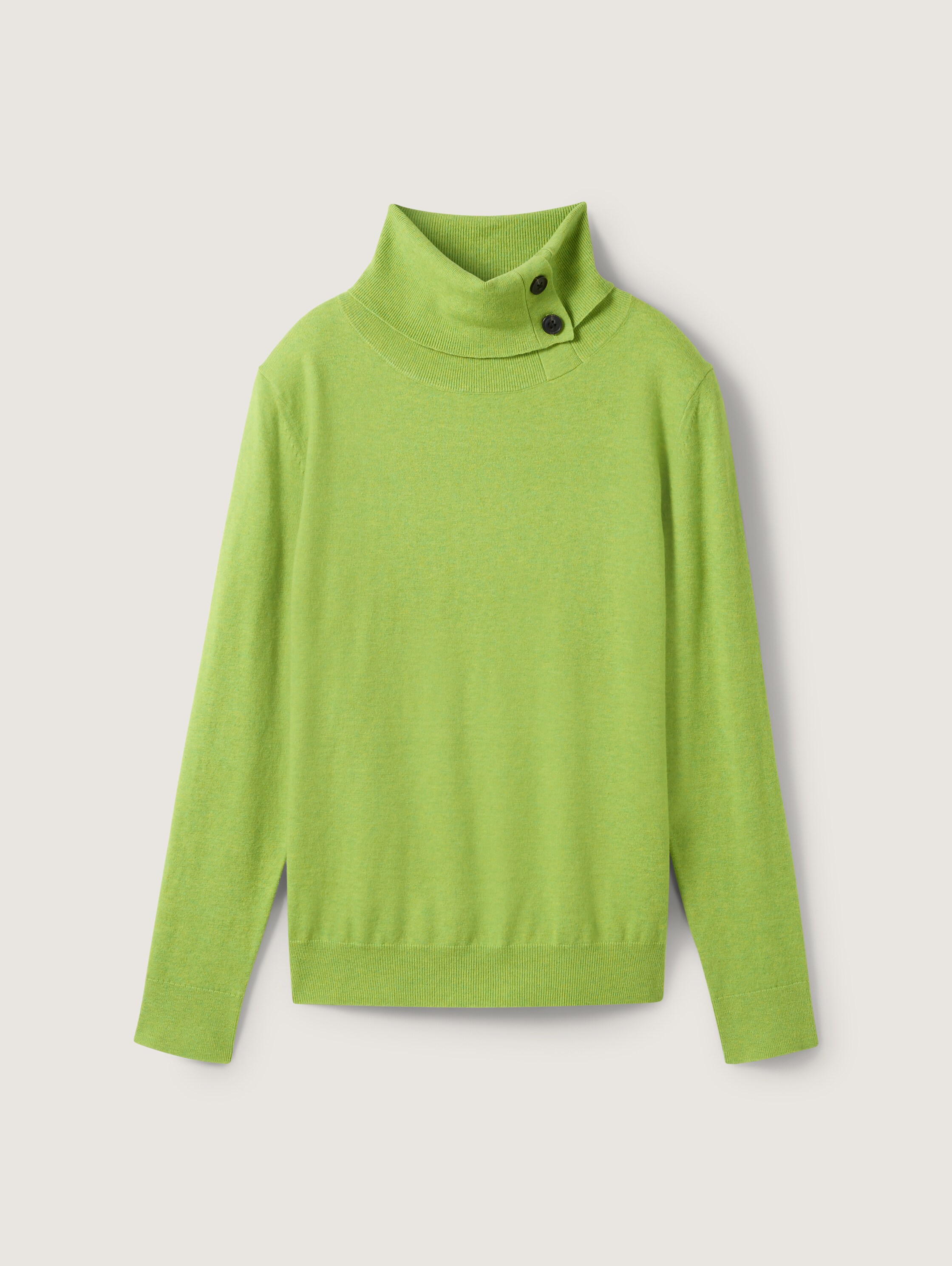 Strickpullover mit Rollkragen - pea_green_melange - 