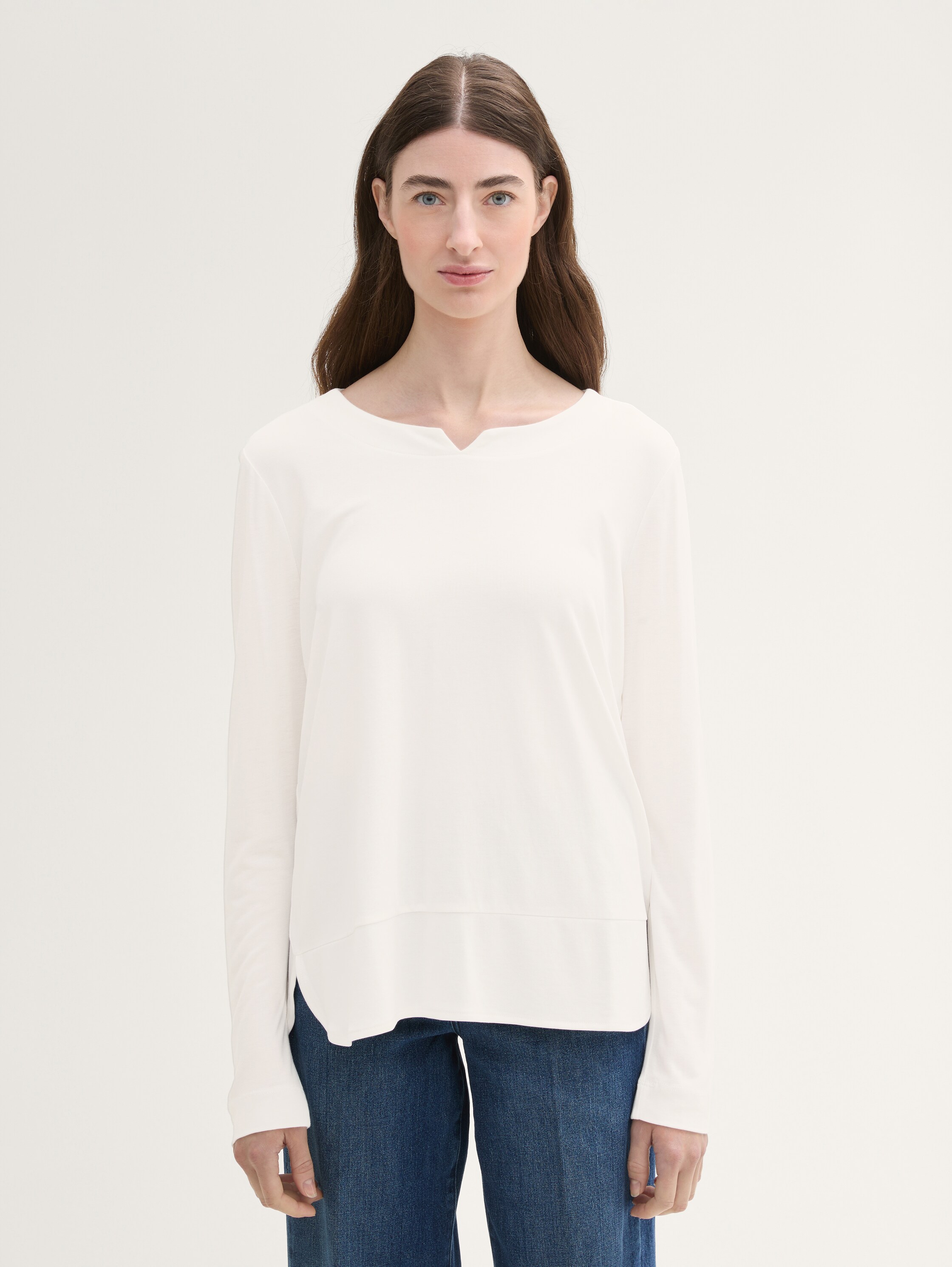 Langarmshirt mit Materialmix - 2