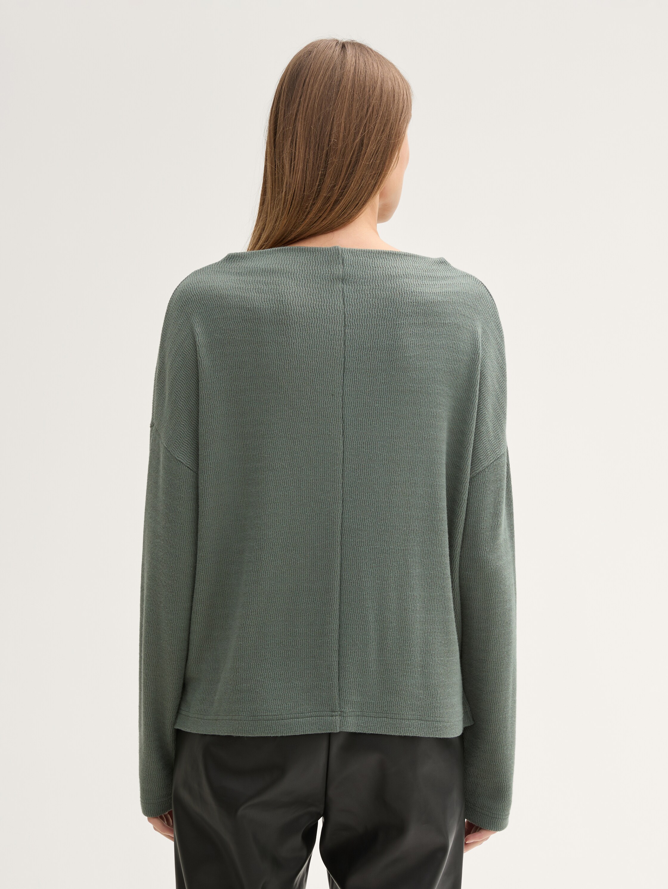 Cosy Sweatshirt mit Stehkragen - pale_bark_green - 