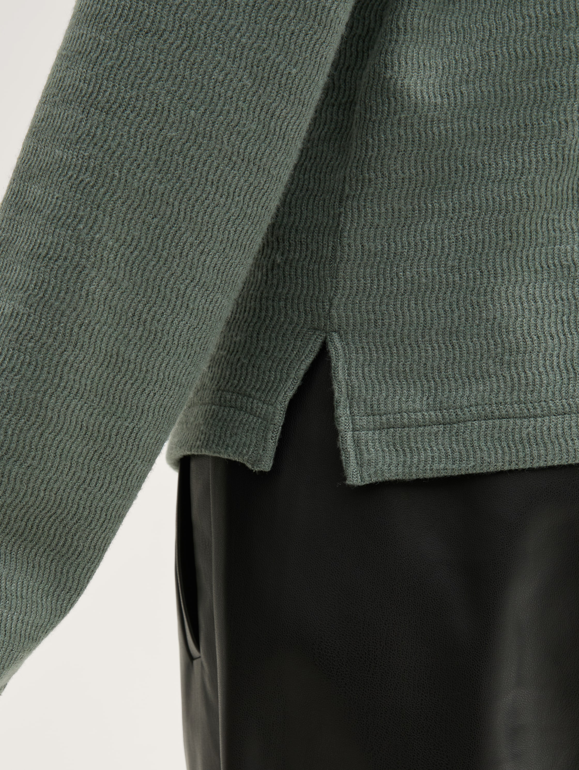 Cosy Sweatshirt mit Stehkragen - pale_bark_green - 