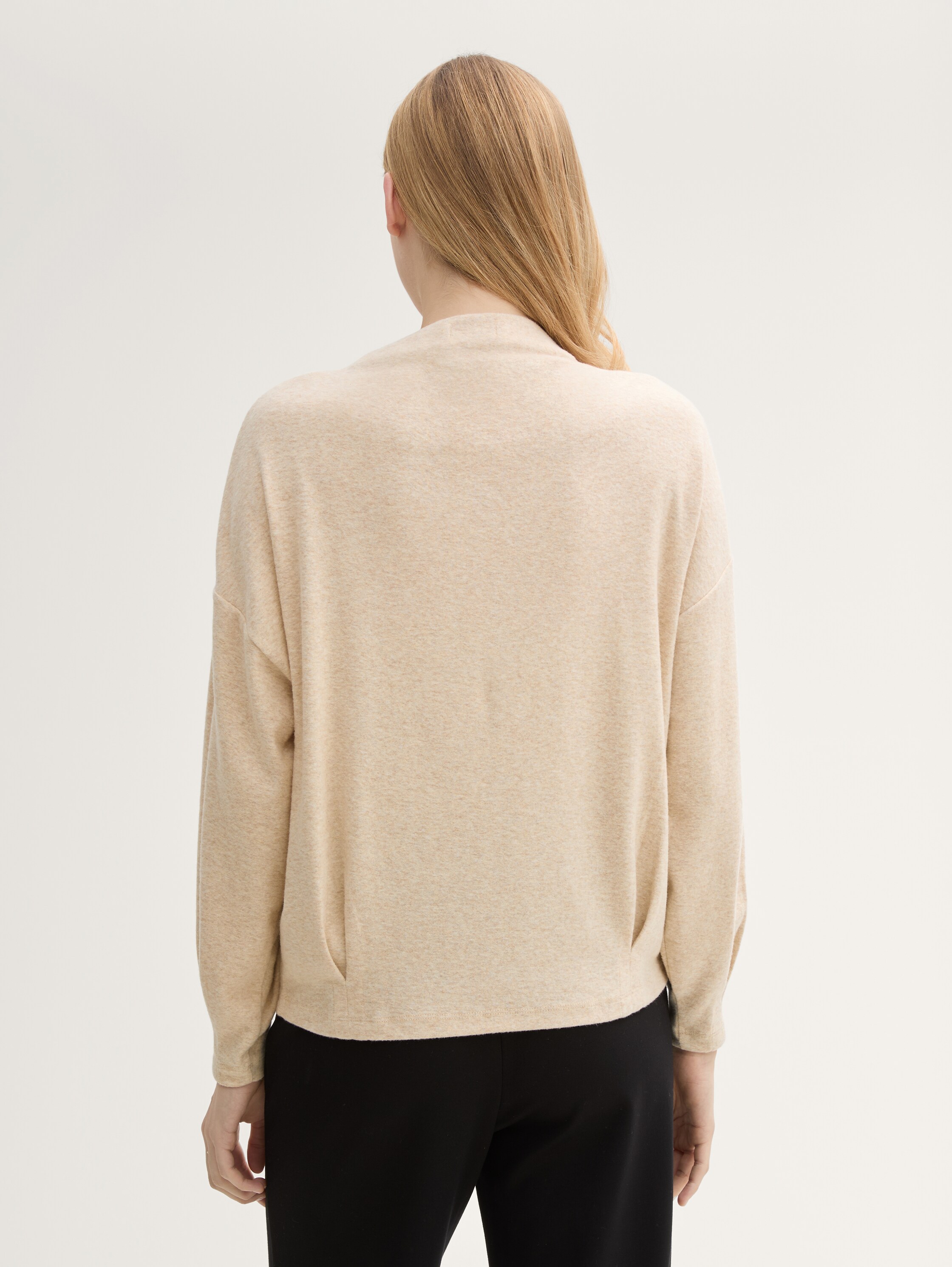 Sweatshirt mit Stehkragen - cargo_beige_melange - 