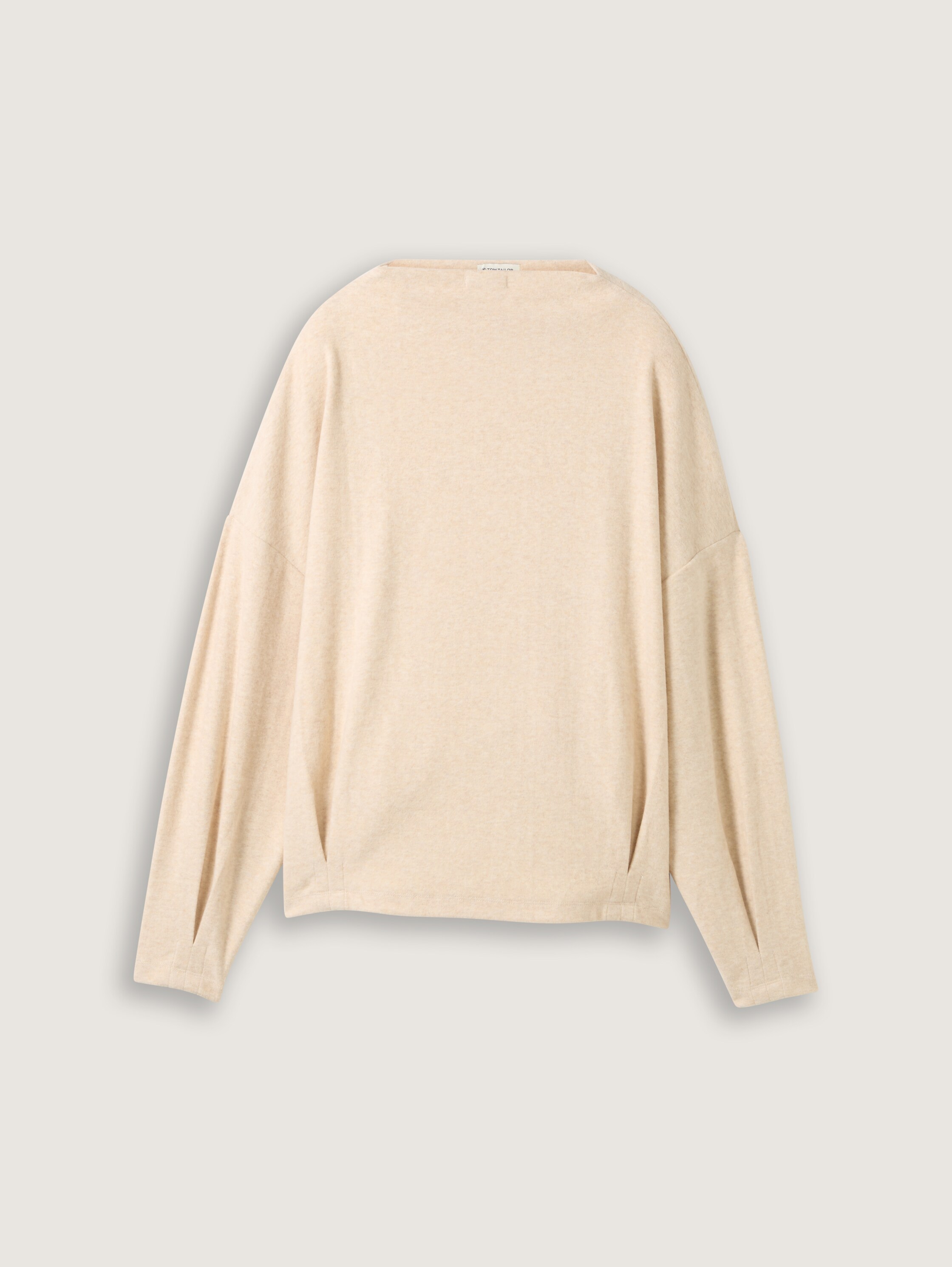 Sweatshirt mit Stehkragen - cargo_beige_melange - 