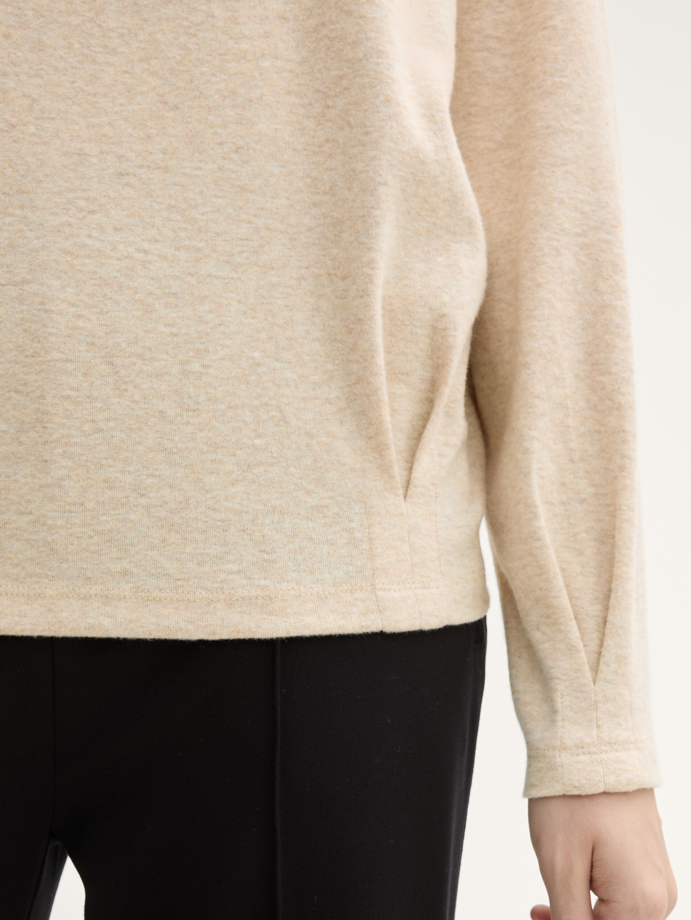 Sweatshirt mit Stehkragen - cargo_beige_melange - 