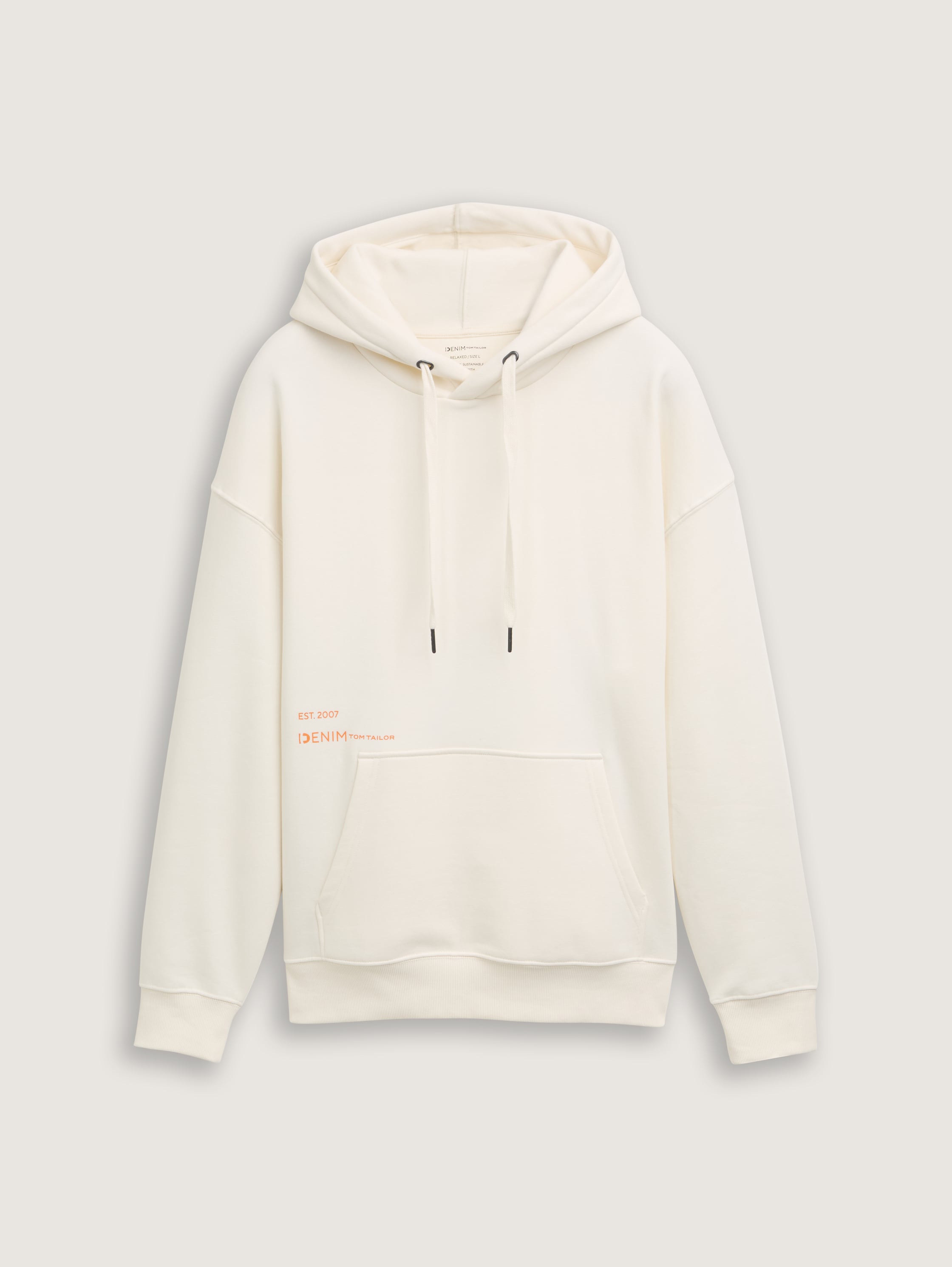 Relaxed Hoodie Sweatshirt mit Rückenprint - wool_white - 