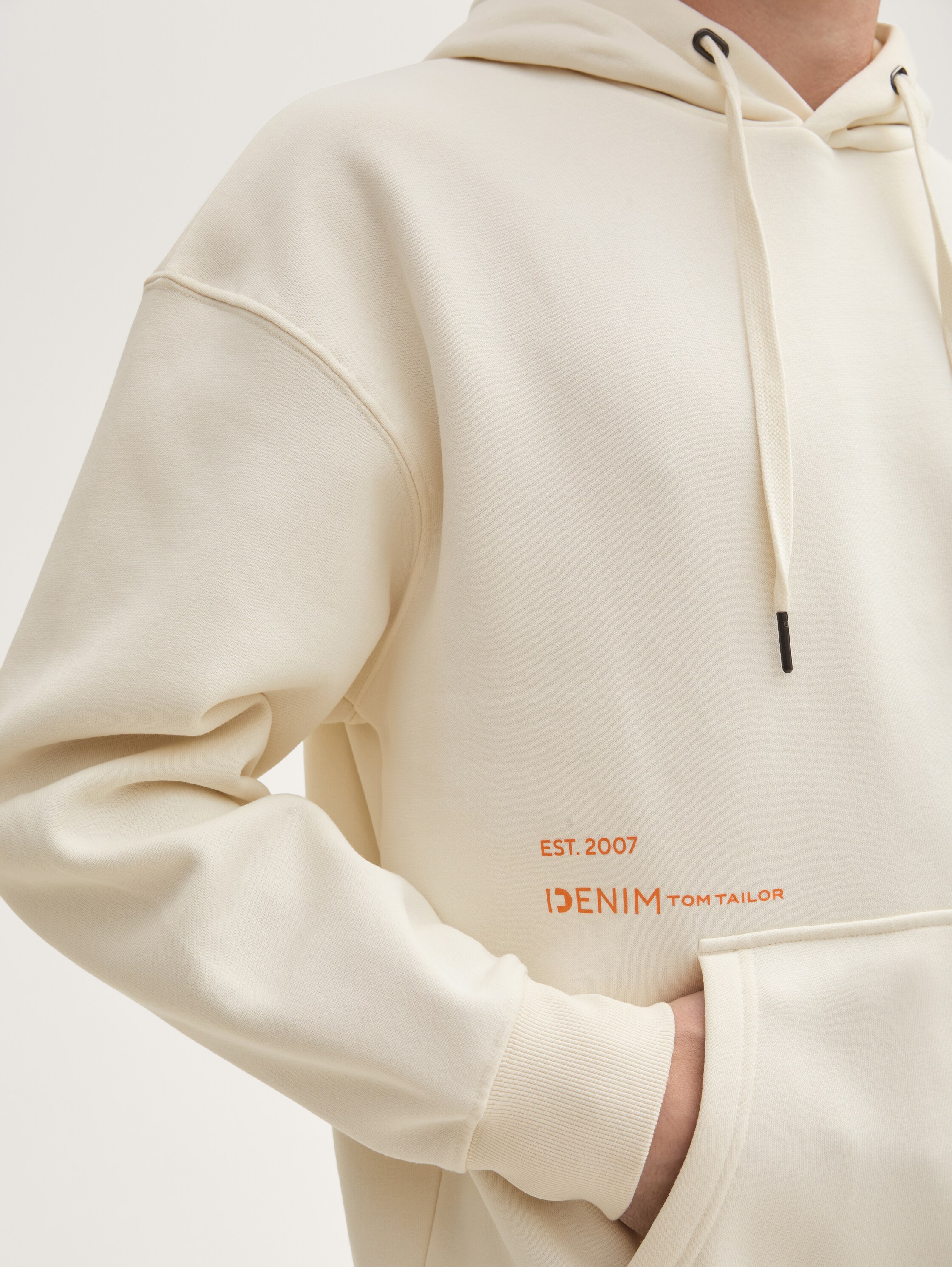 Relaxed Hoodie Sweatshirt mit Rückenprint - wool_white - 