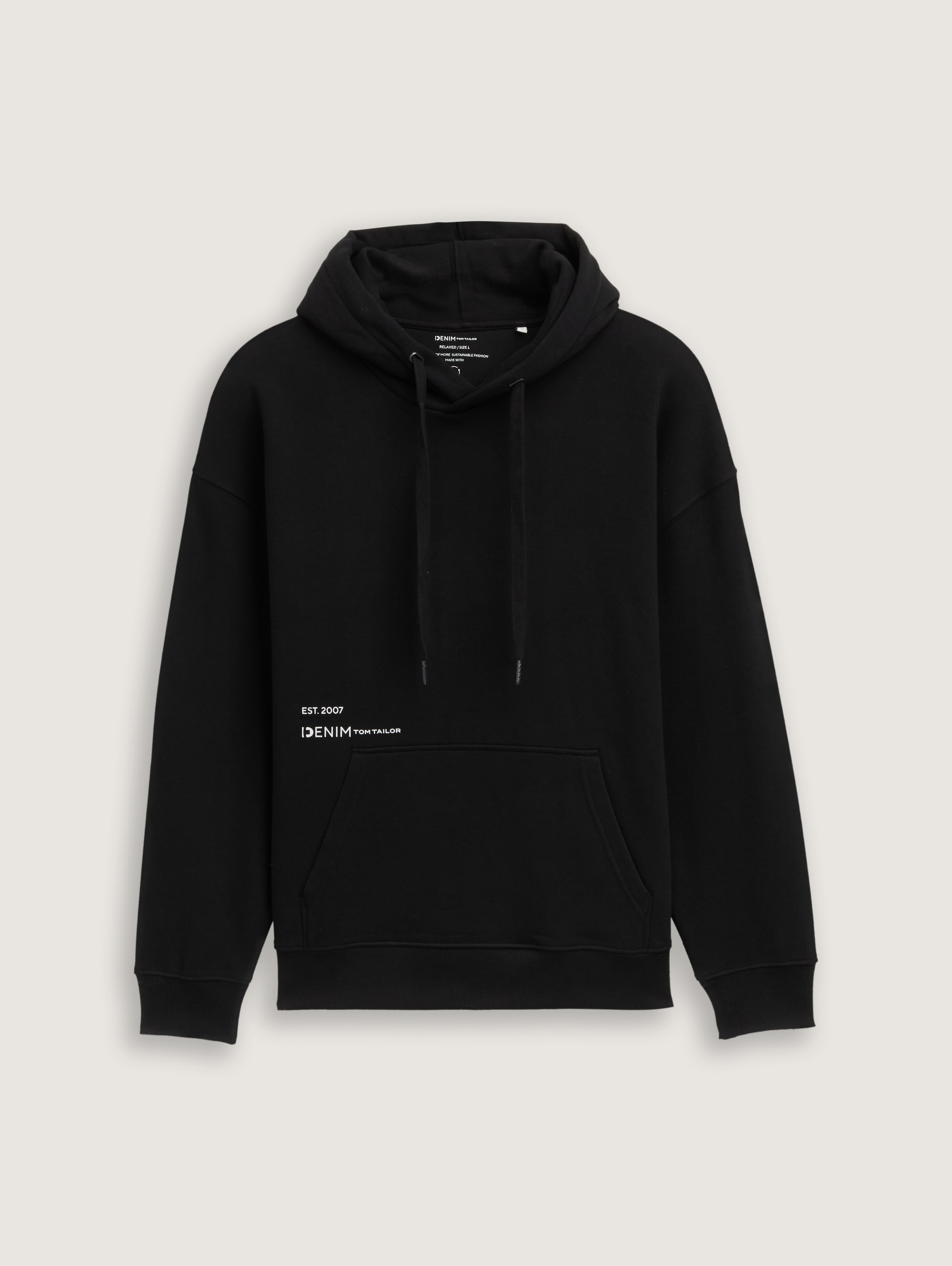 Relaxed Hoodie Sweatshirt mit Rückenprint - black - 