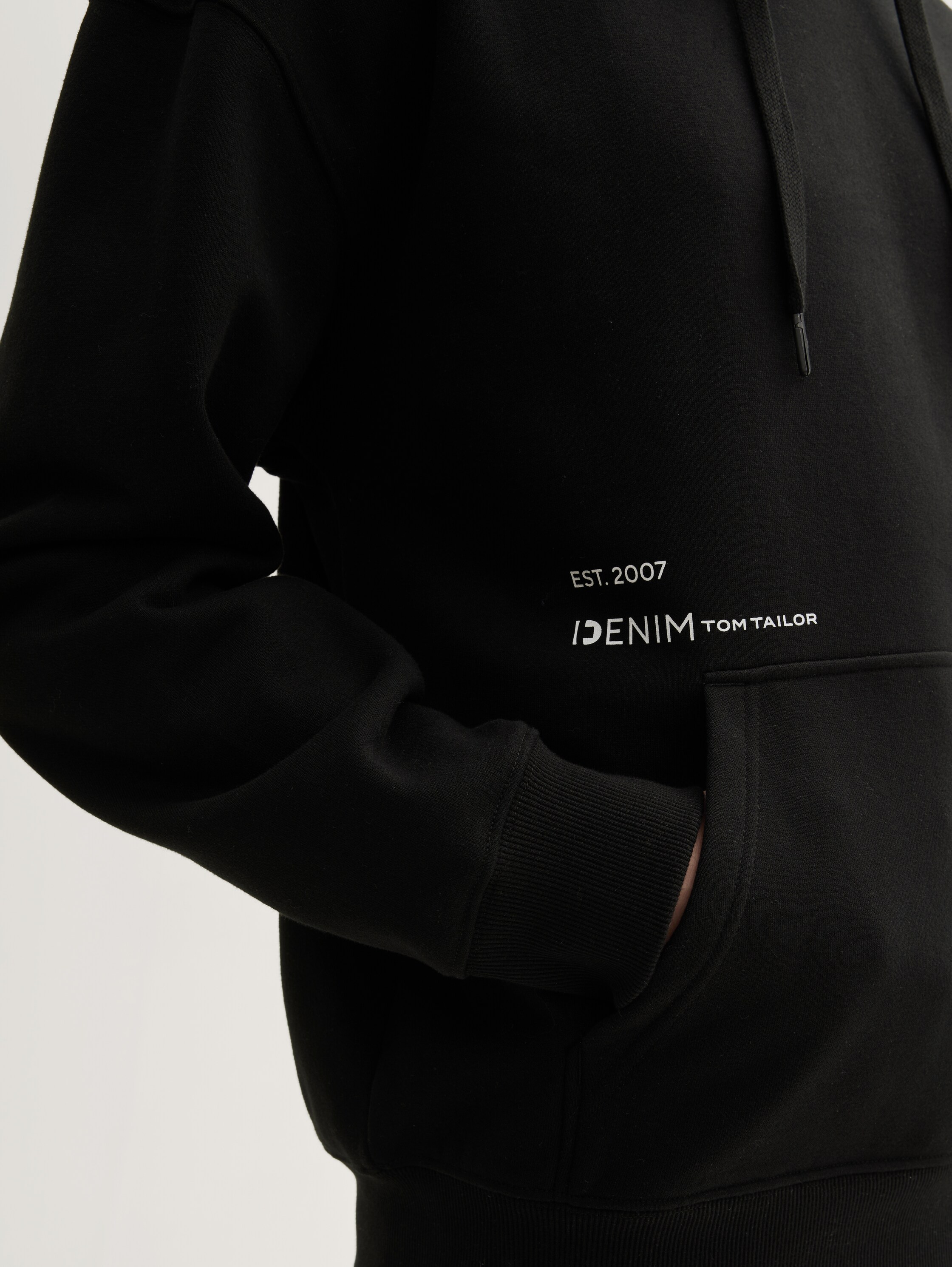 Relaxed Hoodie Sweatshirt mit Rückenprint - black - 