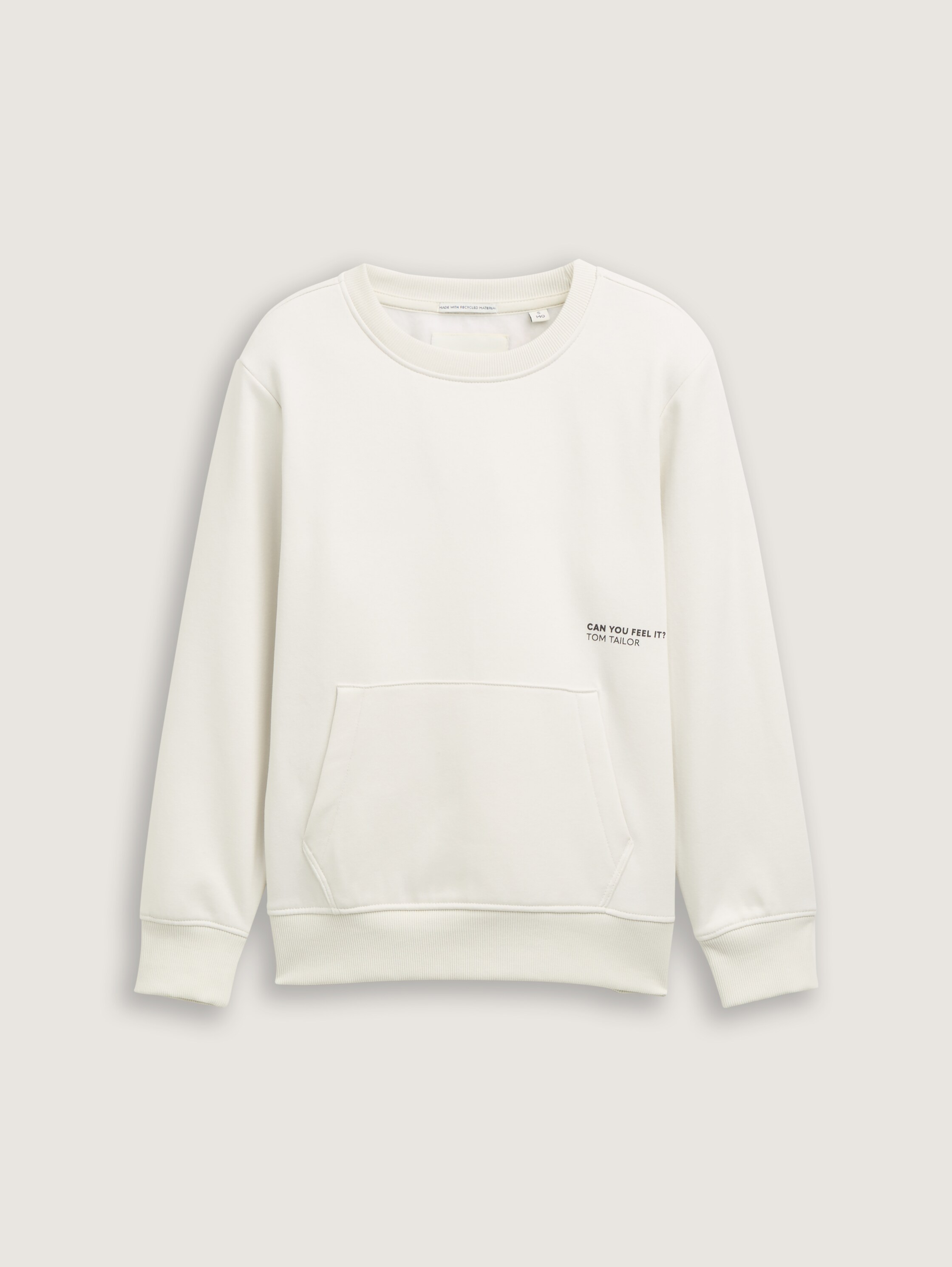 Basic Sweatshirt mit Kängurutasche - greyish_white - 