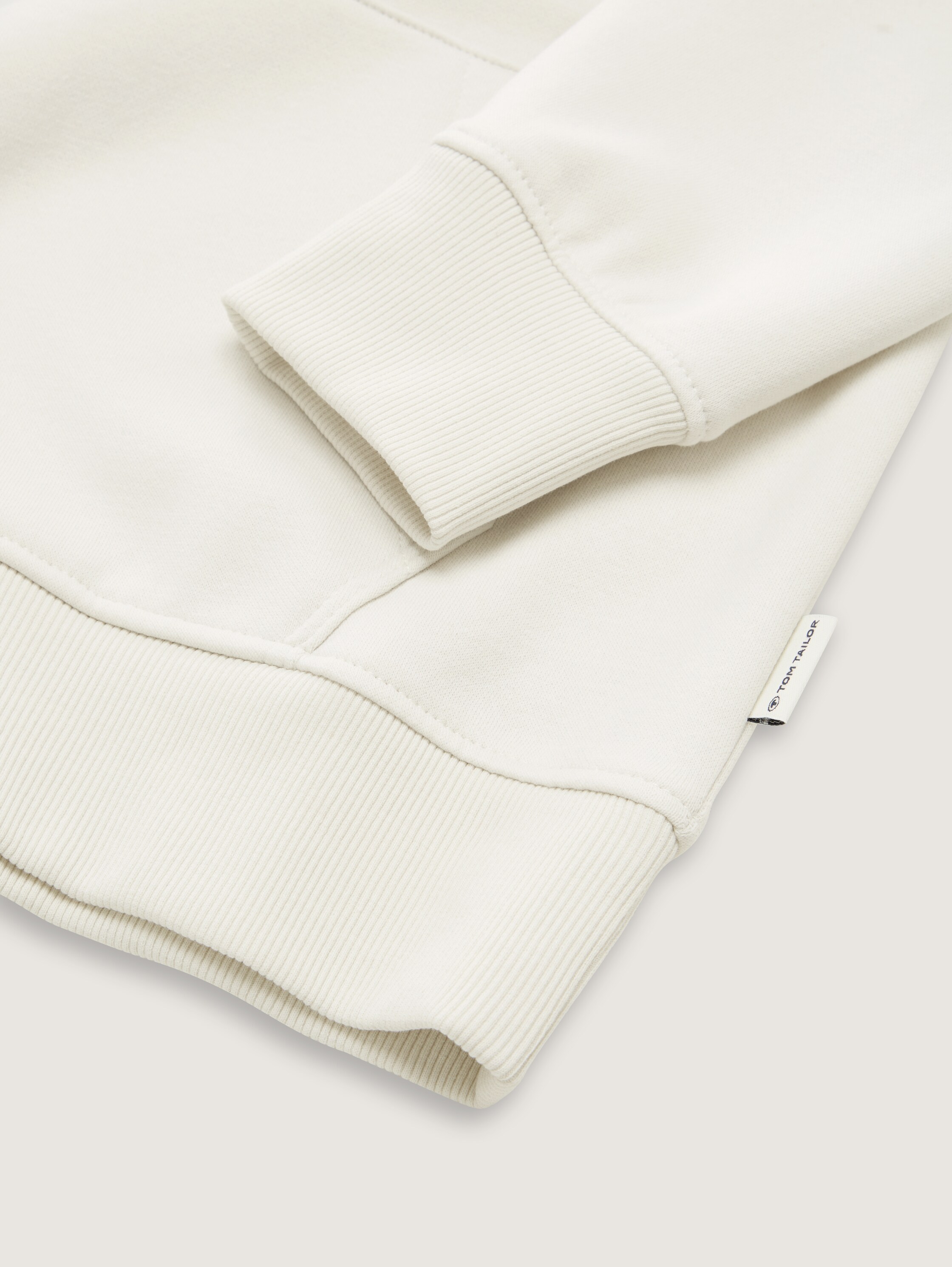 Basic Sweatshirt mit Kängurutasche - greyish_white - 