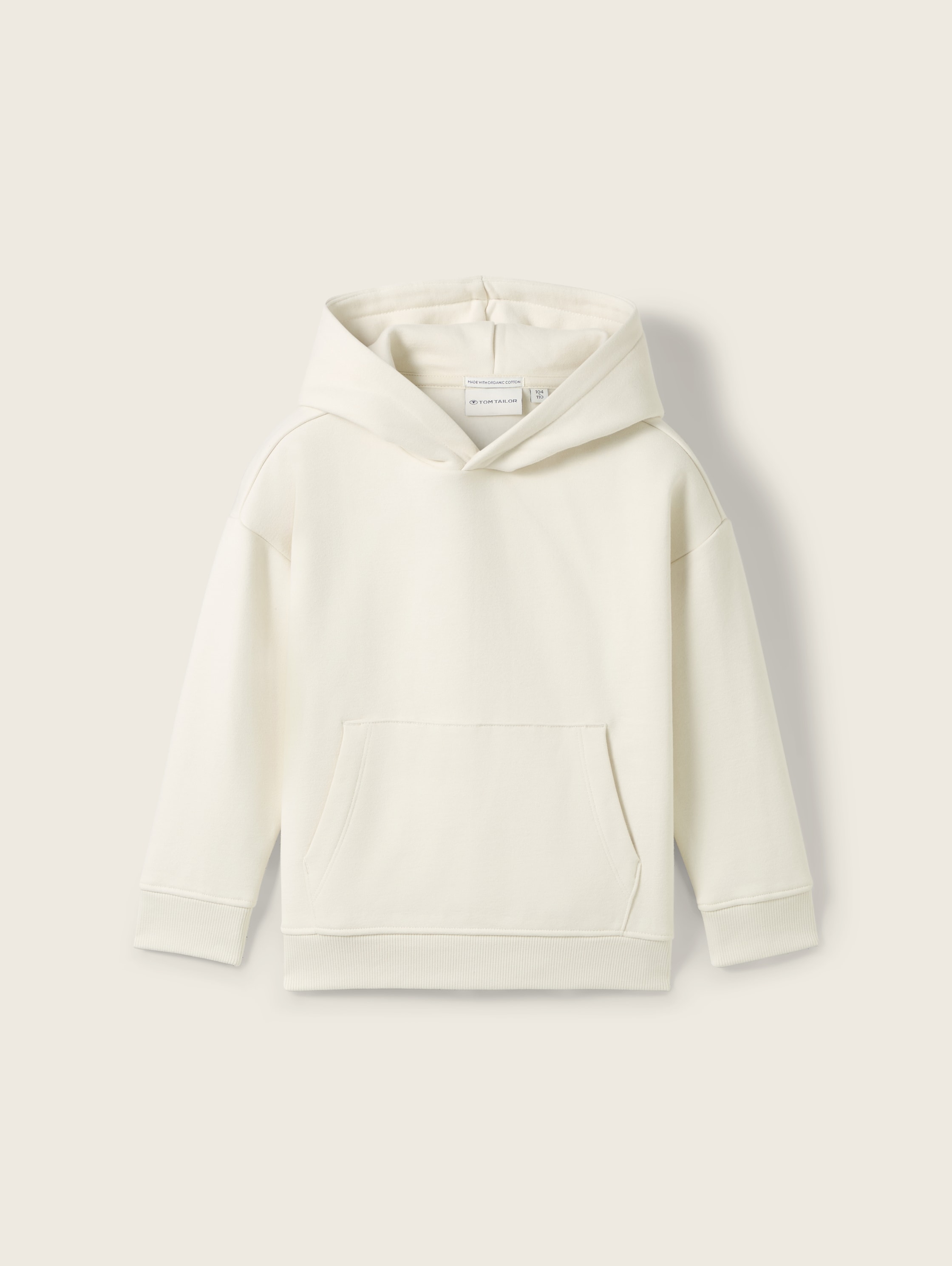 Oversize Hoodie Sweatshirt mit Bio-Baumwolle - greyish_white - 
