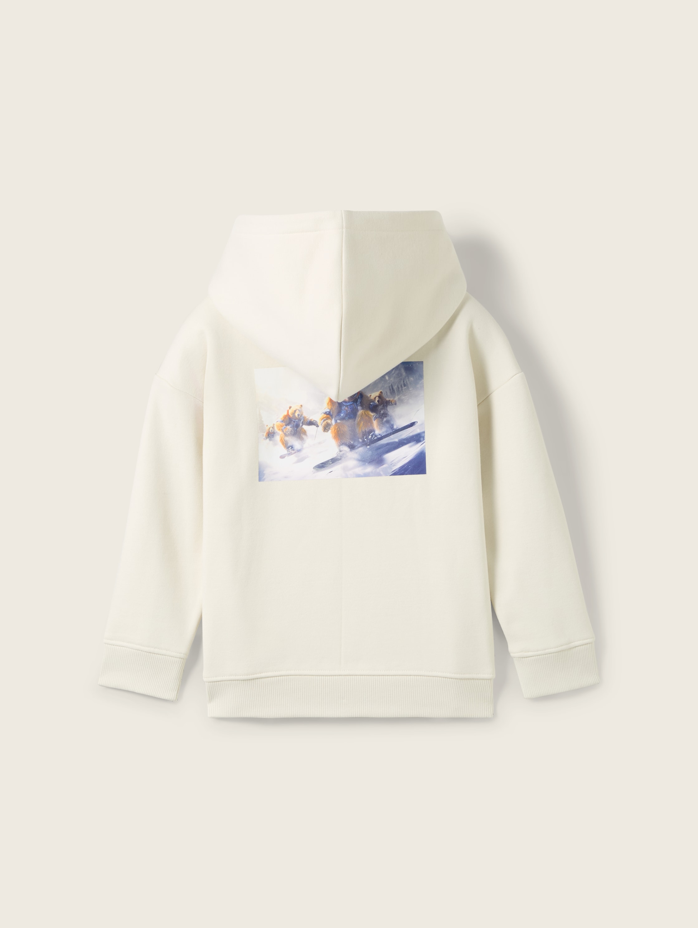 Oversize Hoodie Sweatshirt mit Bio-Baumwolle - greyish_white - 