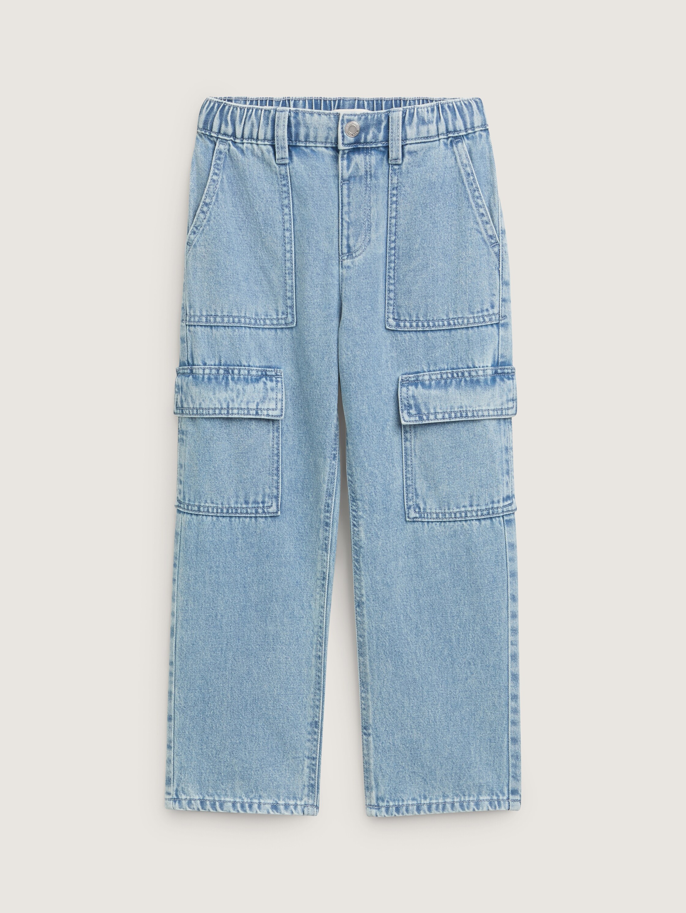 Baggy cargo jeans - clean_light_stone_blue_denim - 