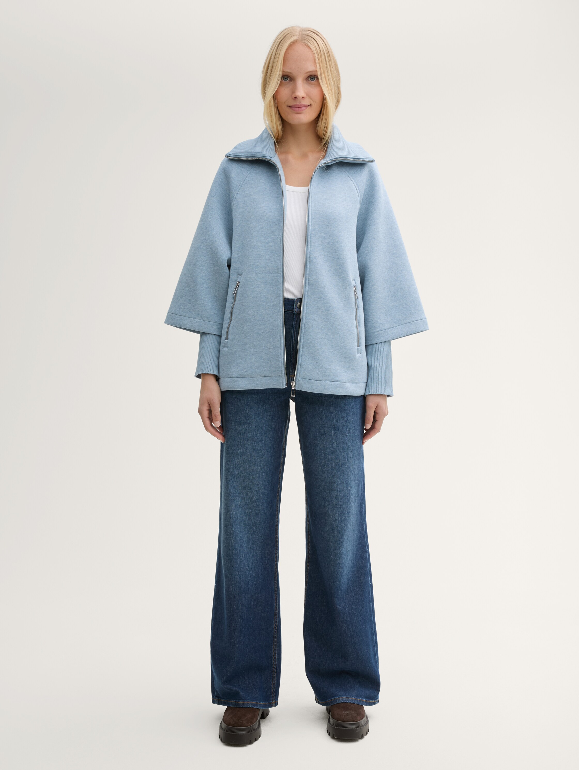 Cape Jacke in Melange Optik - 1