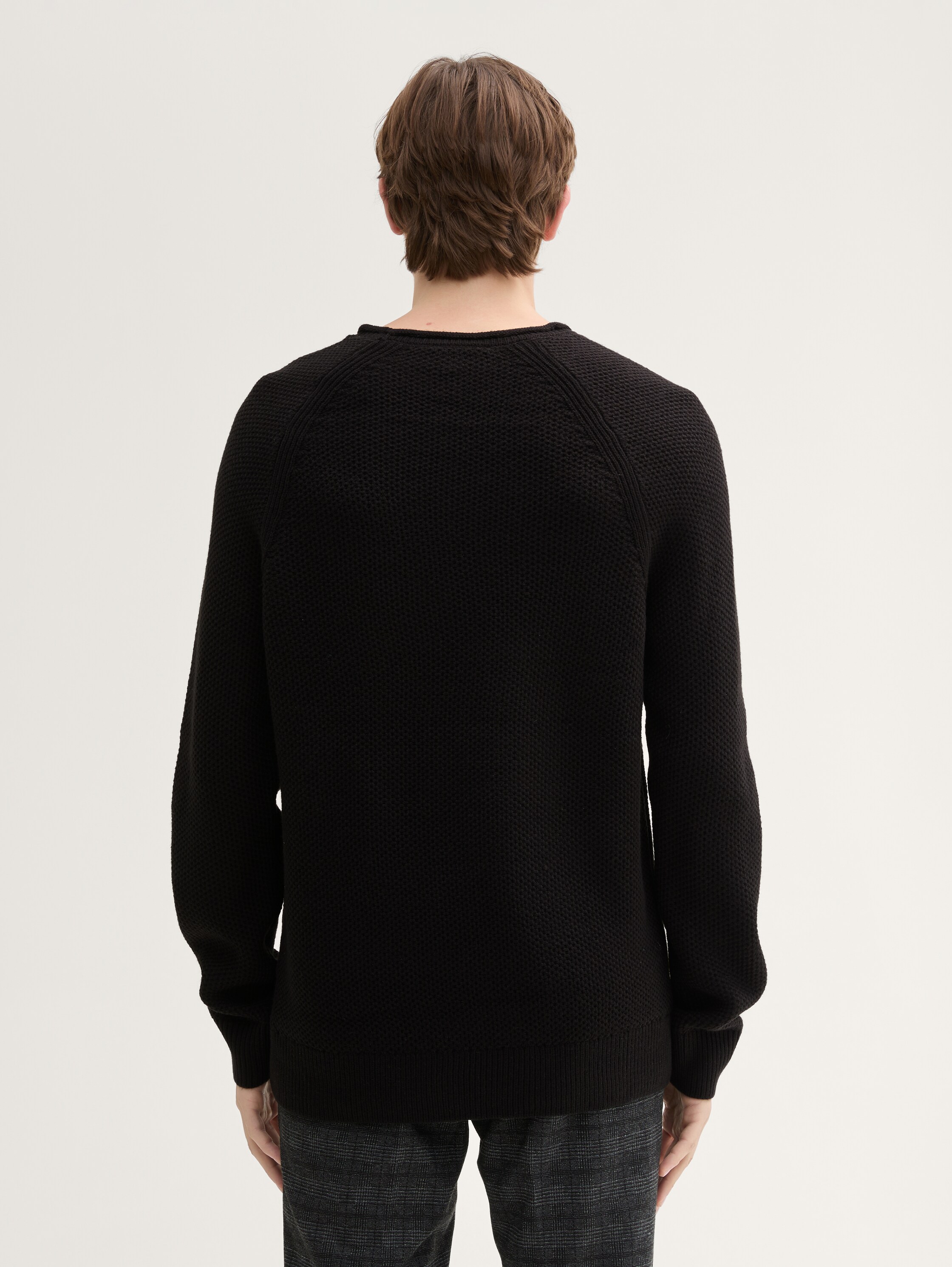 Gebreide trui met textuur - black - 