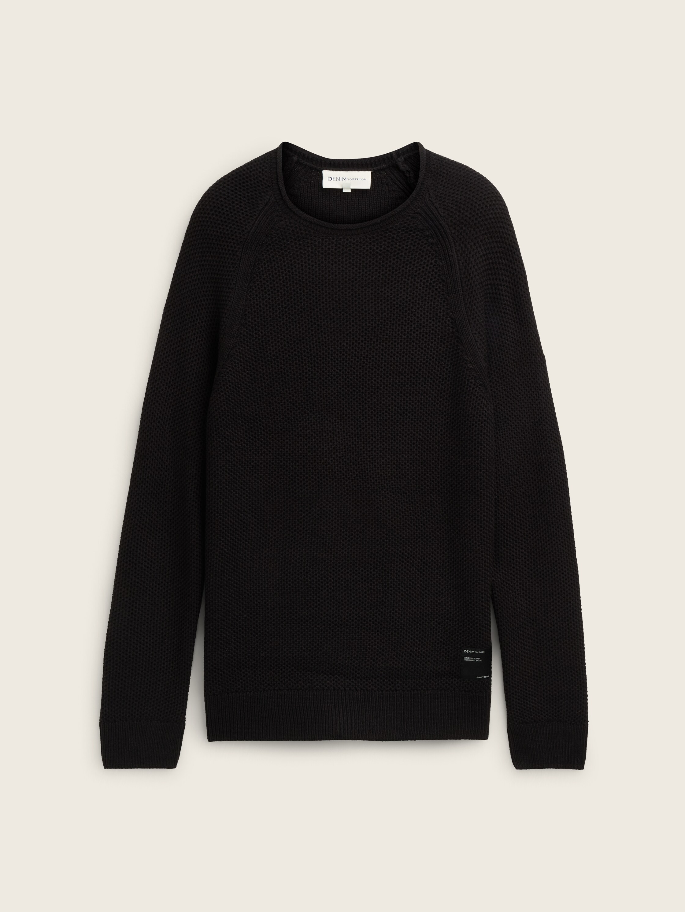 Gebreide trui met textuur - black - 