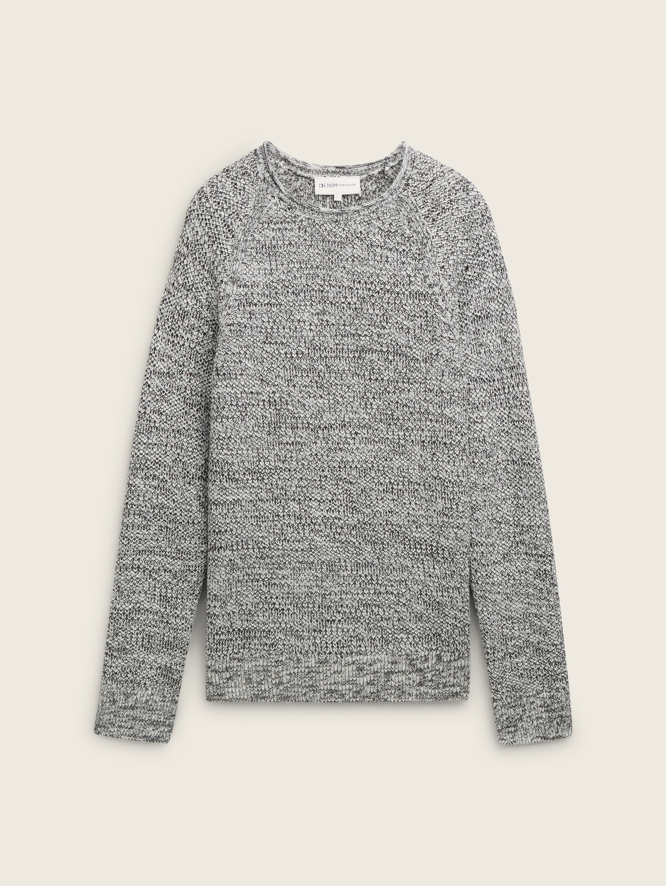 Regular Fit Strickpullover - white_black_structure_mix - 