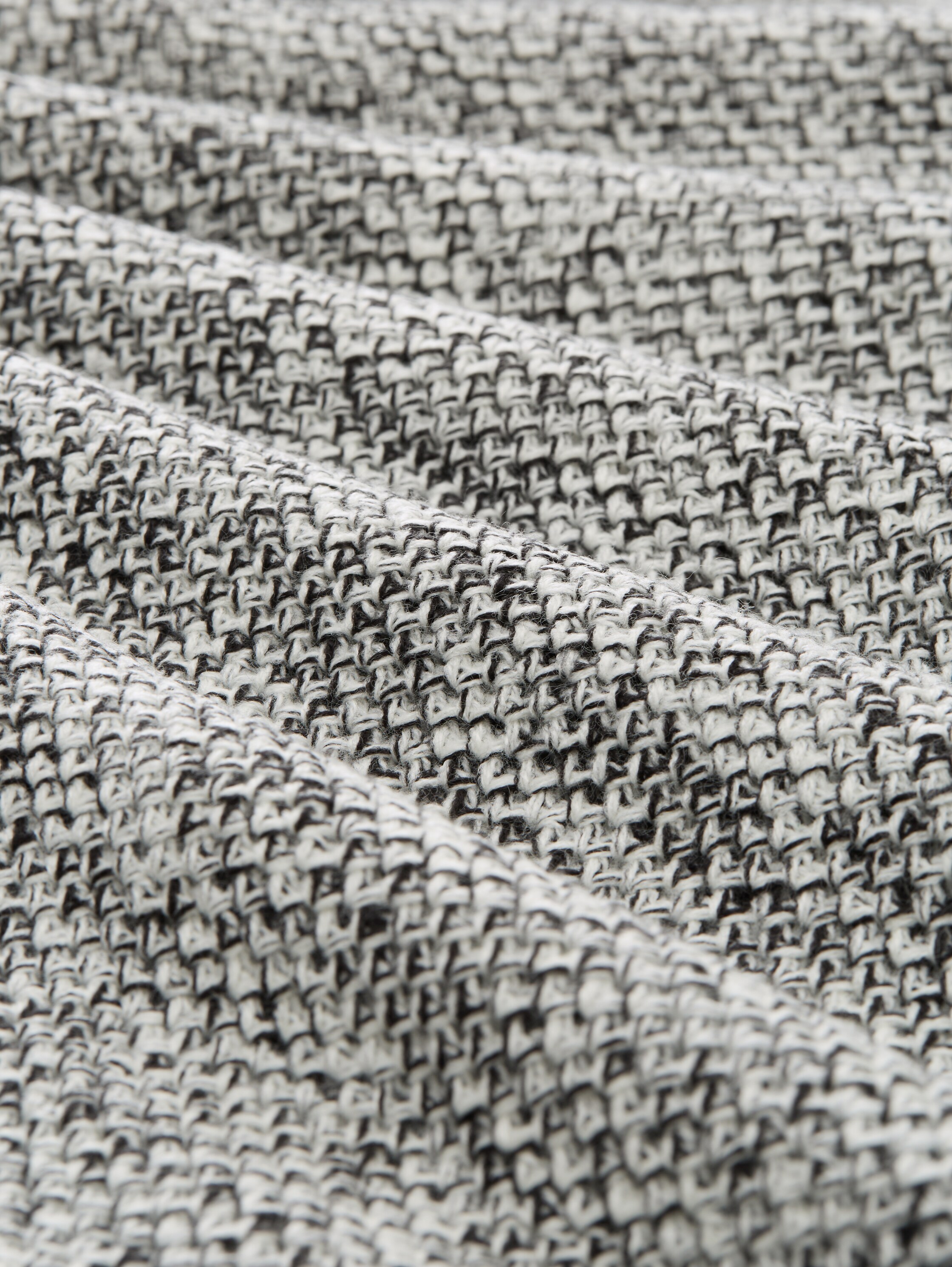 Troyer Strickpullover mit Reißverschluss - white_black_structure_mix - 