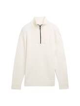 Ausgewählt, Relaxed Troyer Strickpullover aus Baumwolle von Tom Tailor, weiß