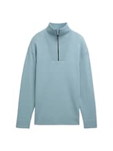 Nicht ausgewählt, Relaxed Troyer Strickpullover aus Baumwolle von , blau