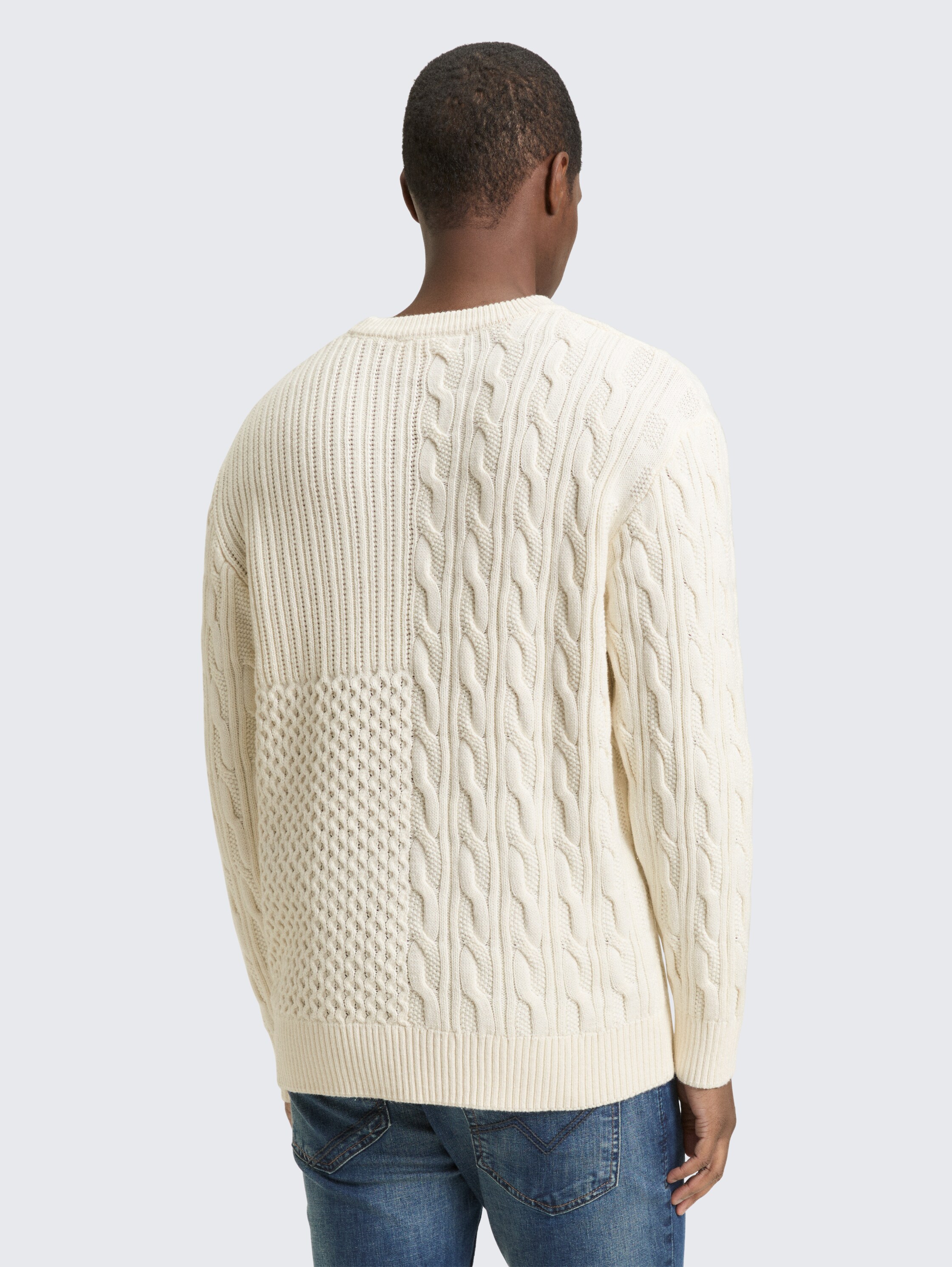 Relaxed Pullover mit Zopfmuster - wool_white - 