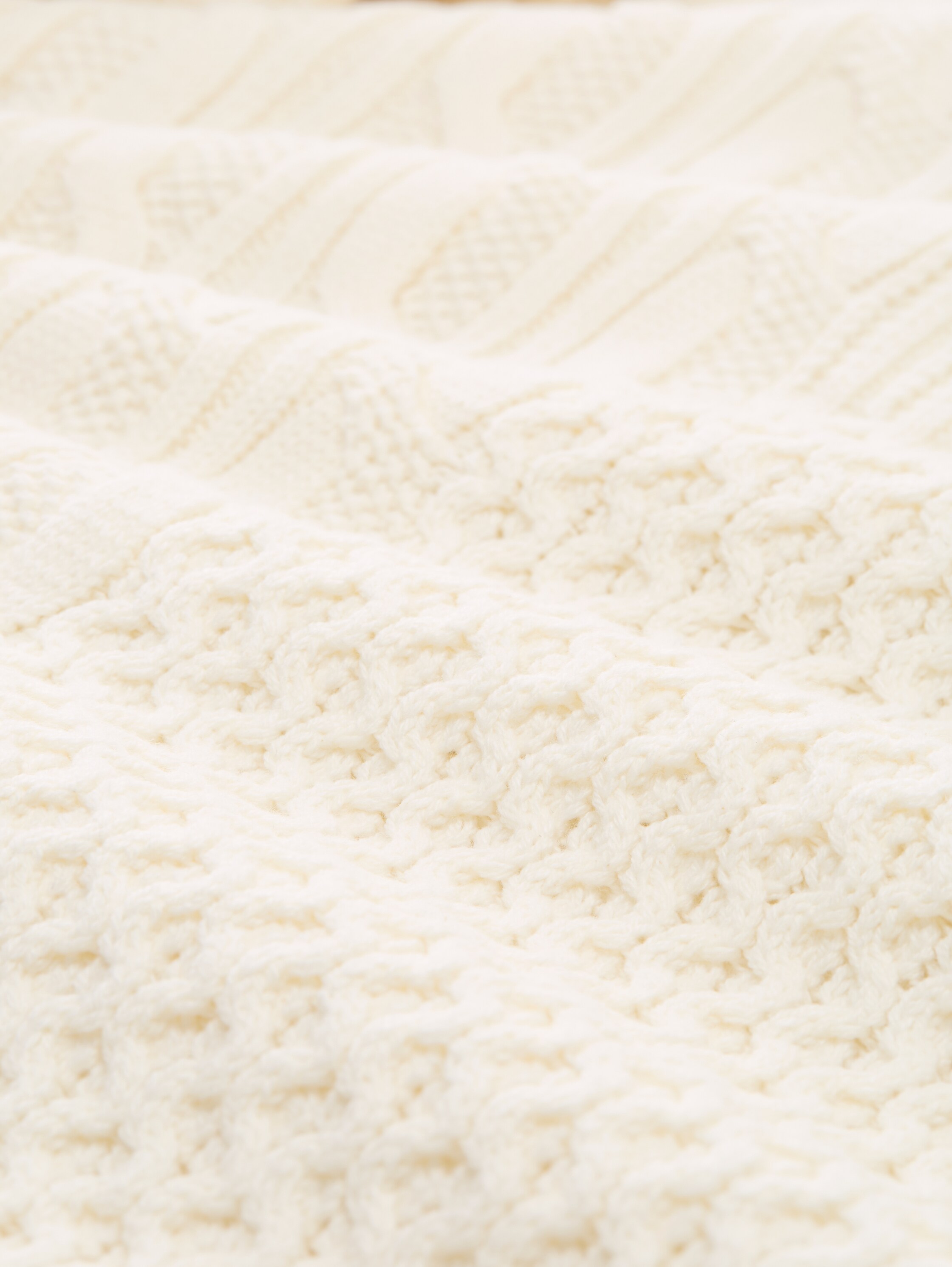 Relaxed Pullover mit Zopfmuster - wool_white - 