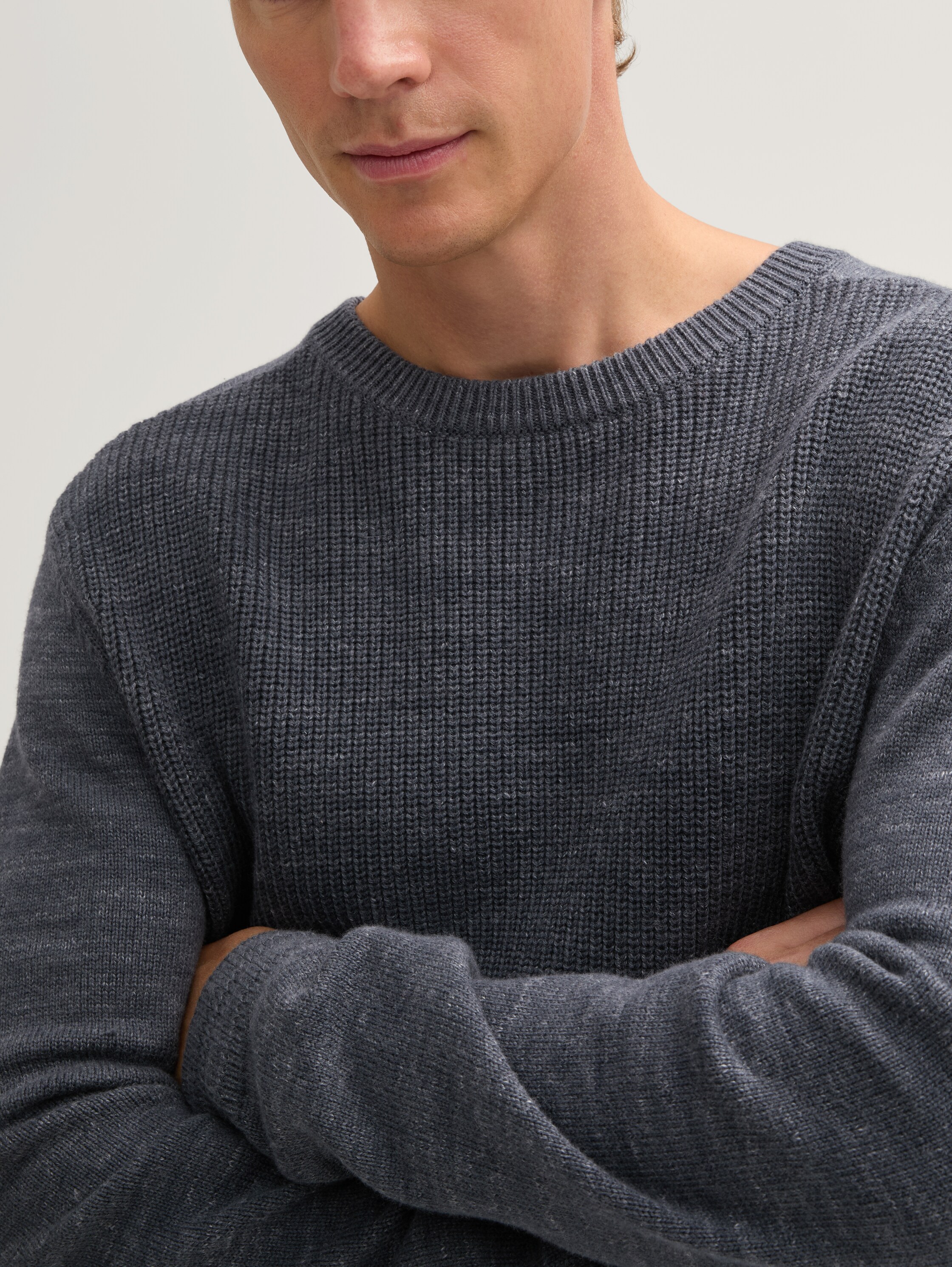 Strickpullover mit Wollanteil - stormy_blue_spacedye - 