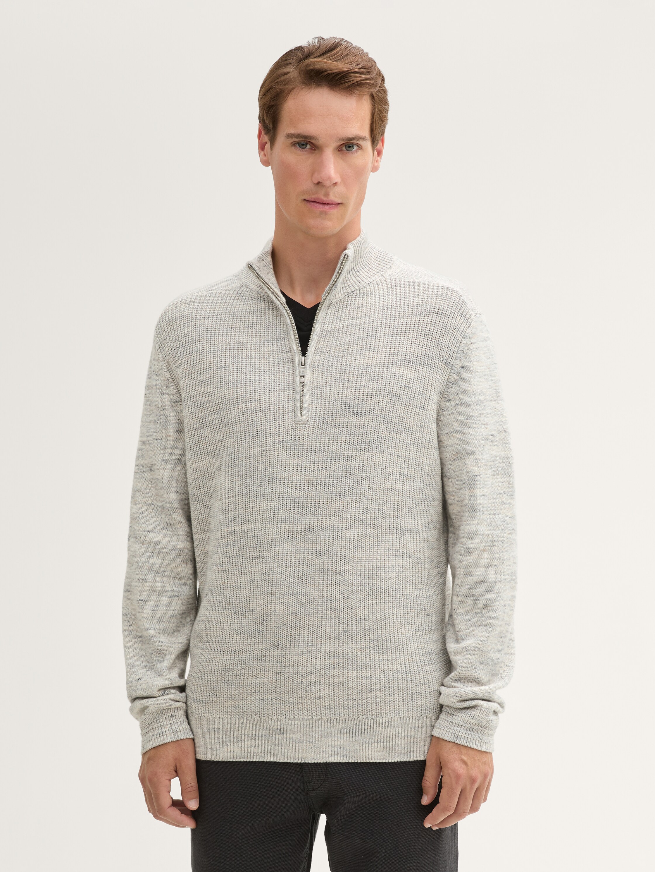 Troyer Pullover mit Wollanteil - offwhite_spacedye - 
