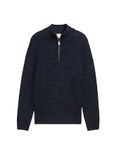 Ausgewählt, Troyer Pullover mit Wollanteil von Tom Tailor, blau