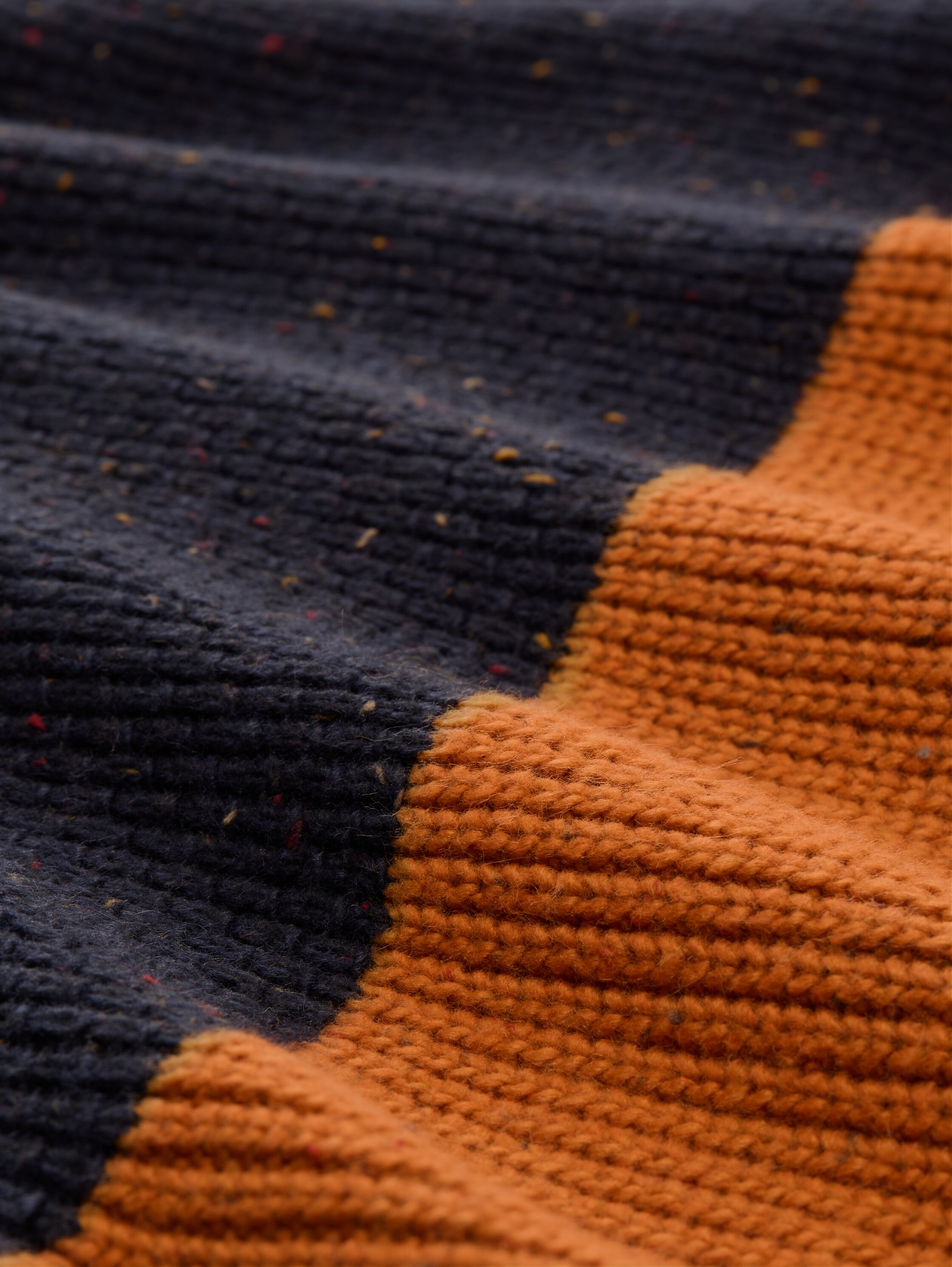 Regular Fit Strickpullover mit Logo-Badge - navy_peanut_nep_colorblock - 