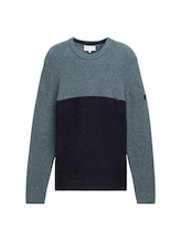 Nicht ausgewählt, Regular Fit Strickpullover mit Logo-Badge von , blau