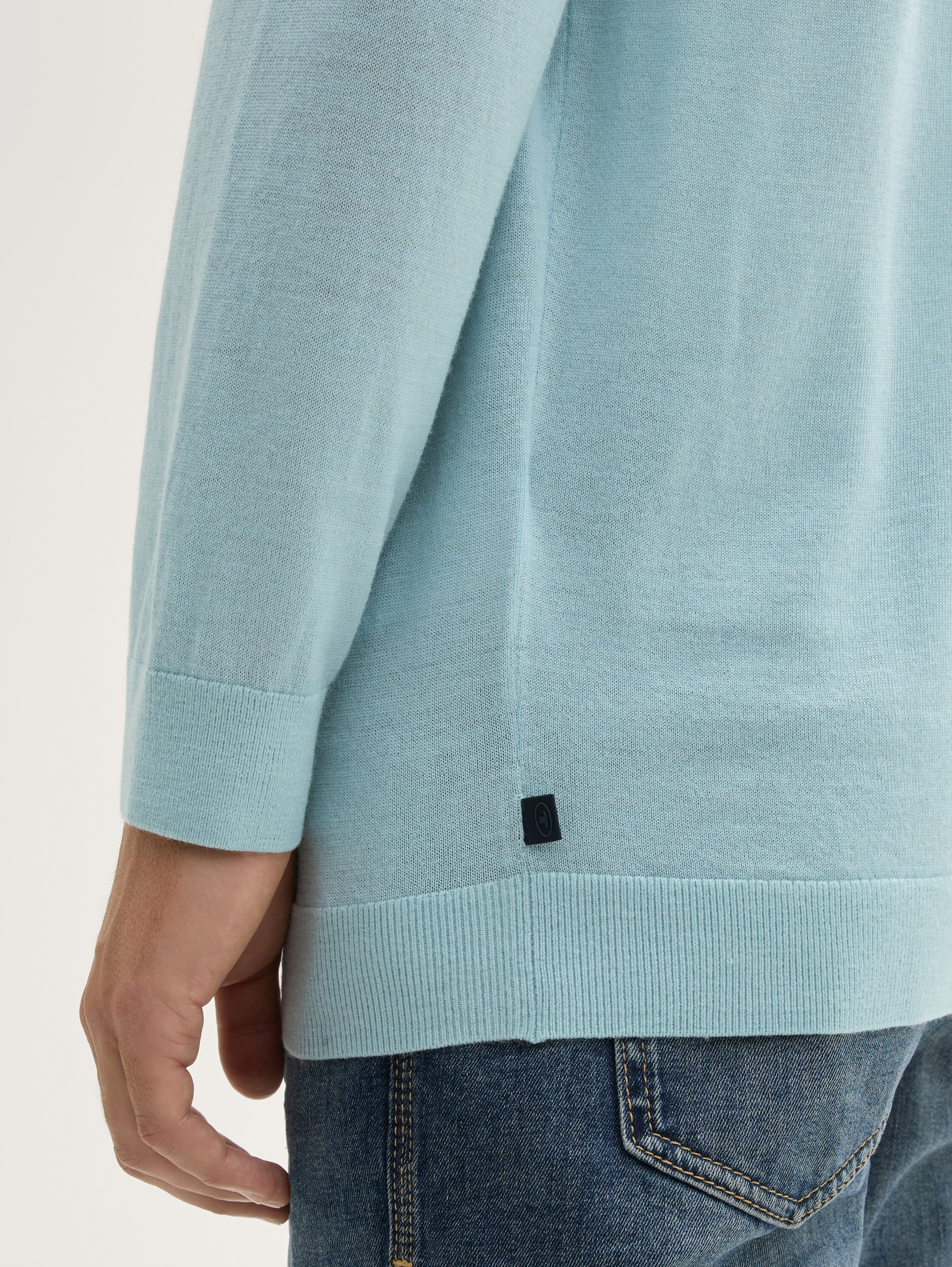 Strickpullover aus Merinowolle - dusty_mint_blue - 