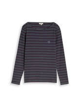 Ausgewählt, Langarmshirt mit Herz-Stickerei von Tom Tailor, blau