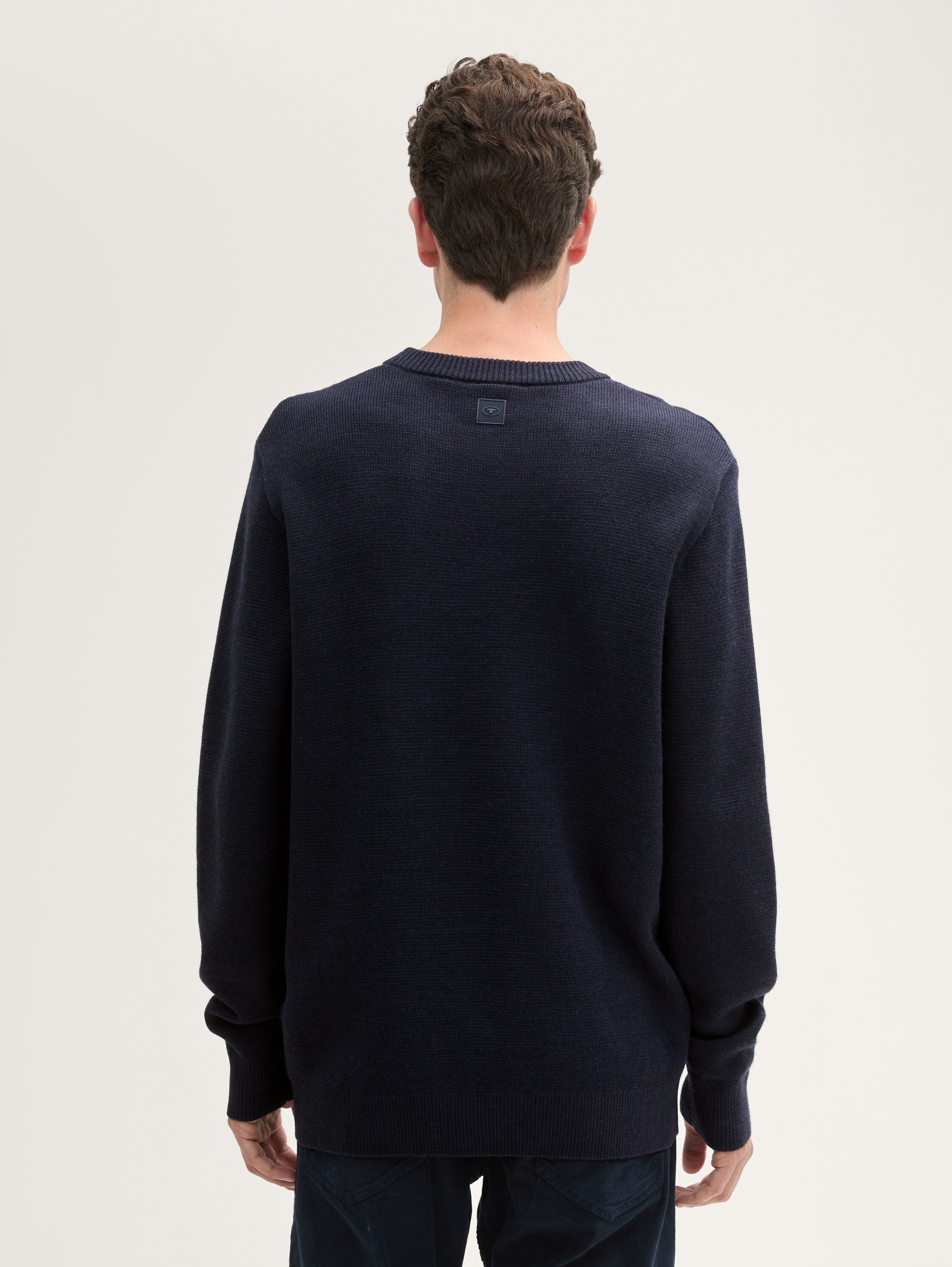 Strickpullover mit weichem Wollanteil - knitted_navy_melange - 