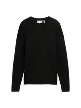 Niet geselecteerd, Comfort Wol - Trui met structuur door , zwart