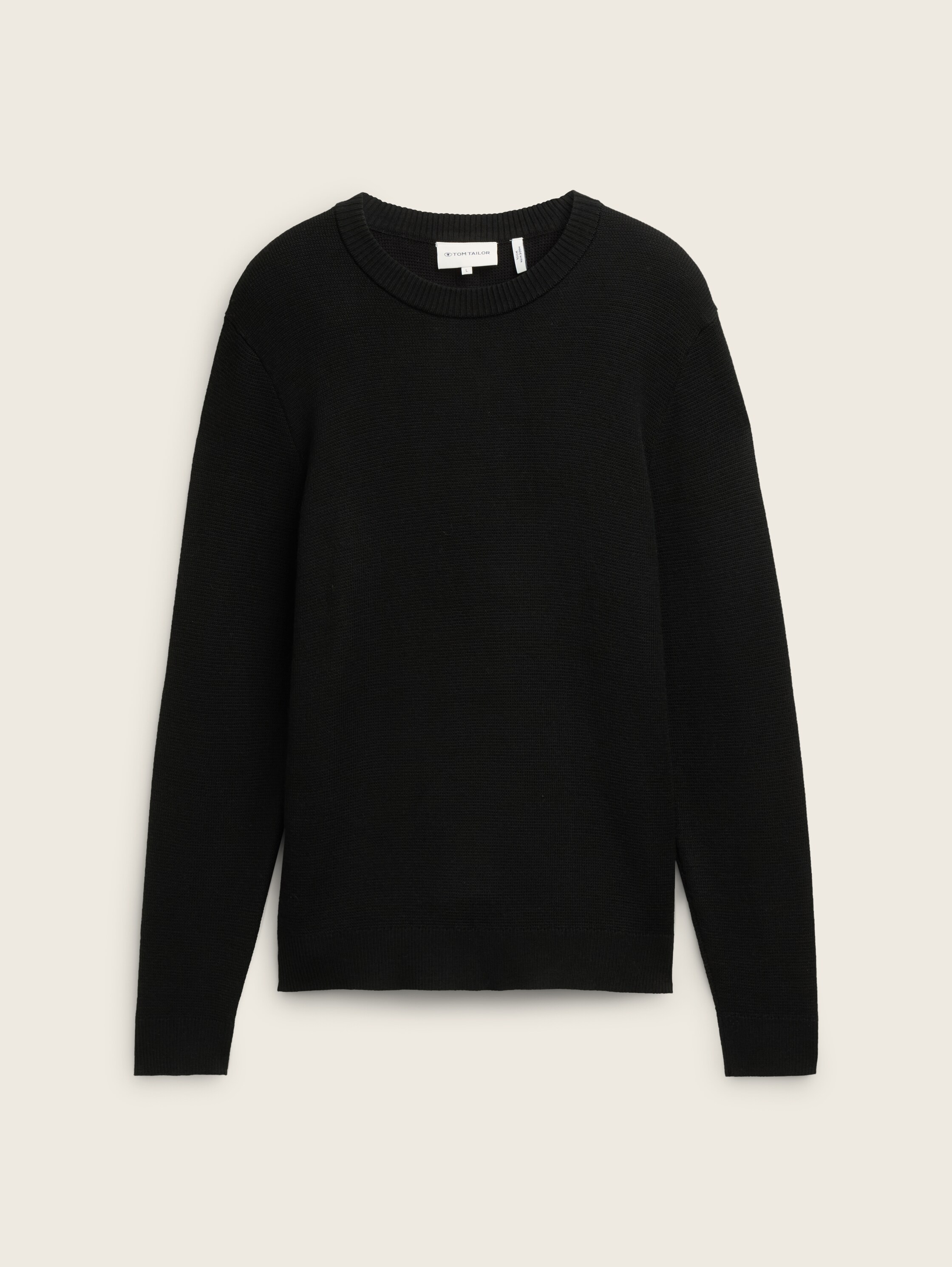 Comfort Wol - Trui met structuur - Black