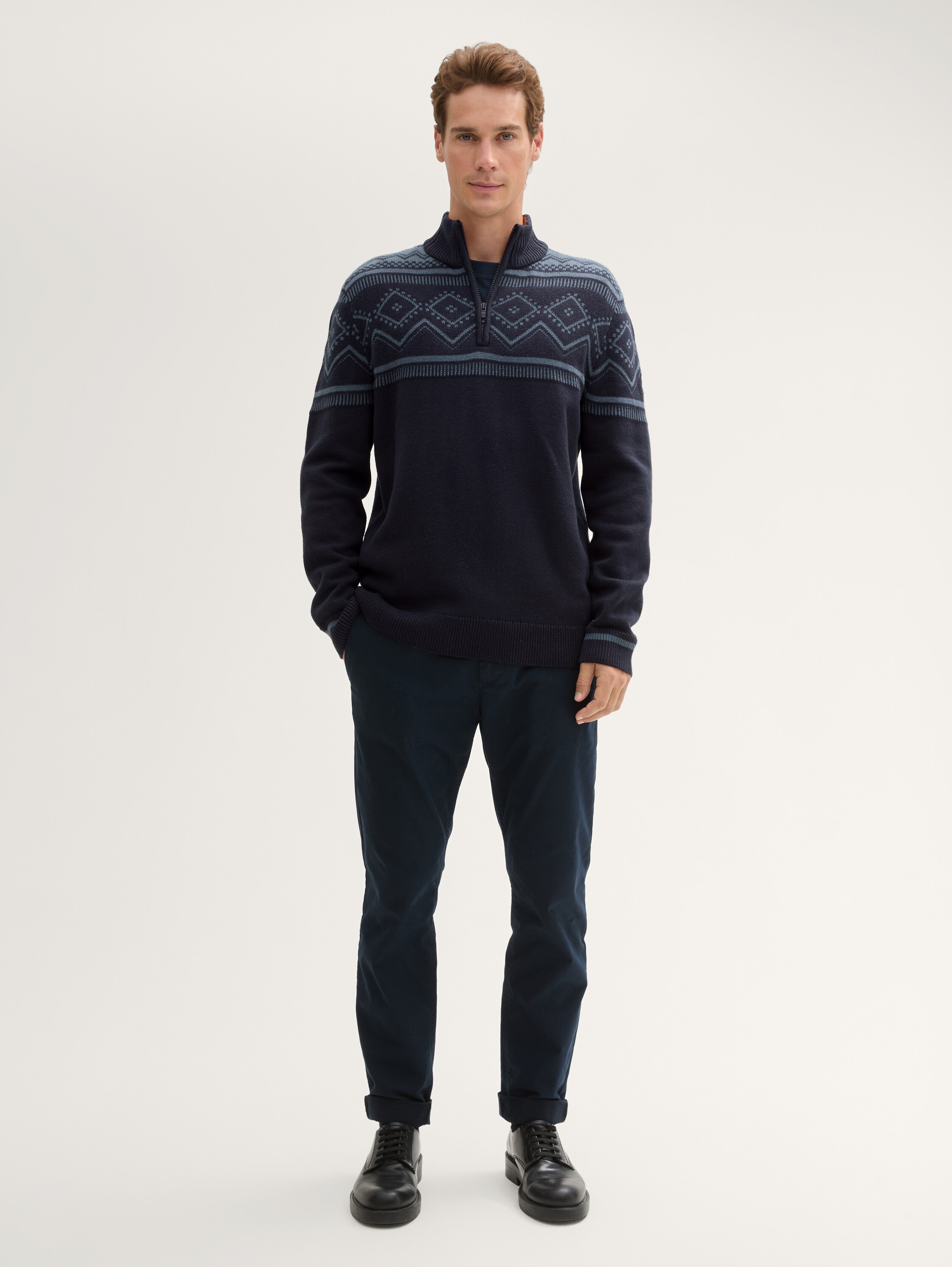 Fair Isle Strick Troyer - stormy_blue_navy_fair_isle - 