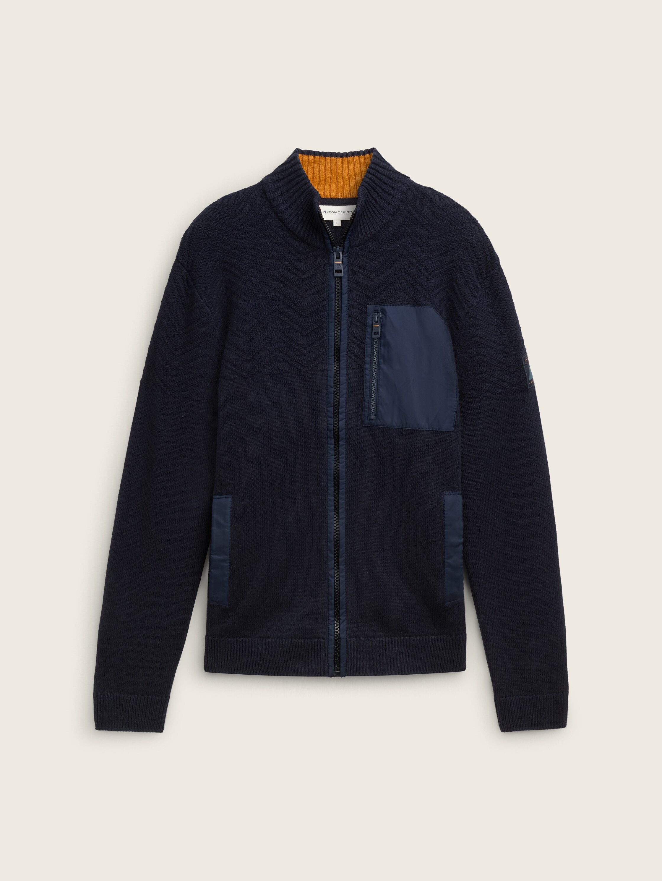 Strickjacke mit Materialmix - 4