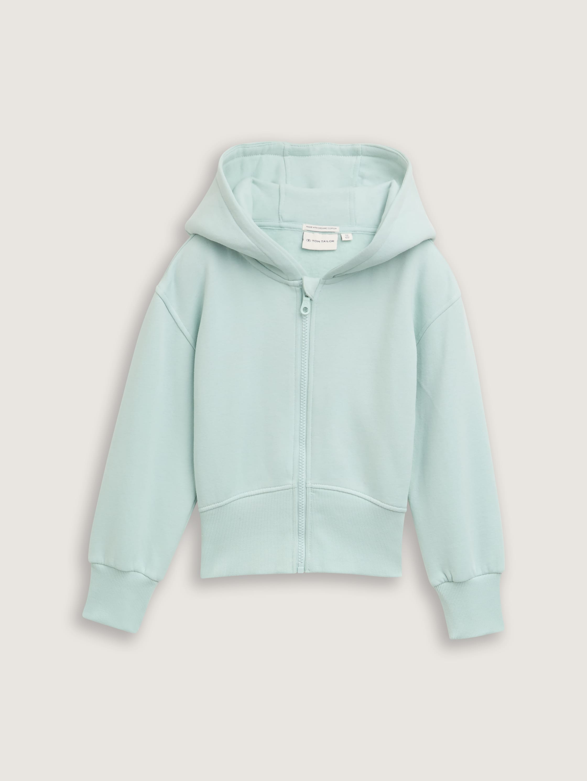 Topshop Green Zip Up Hoodie Sporty Rich Logo-embroidered Fleece