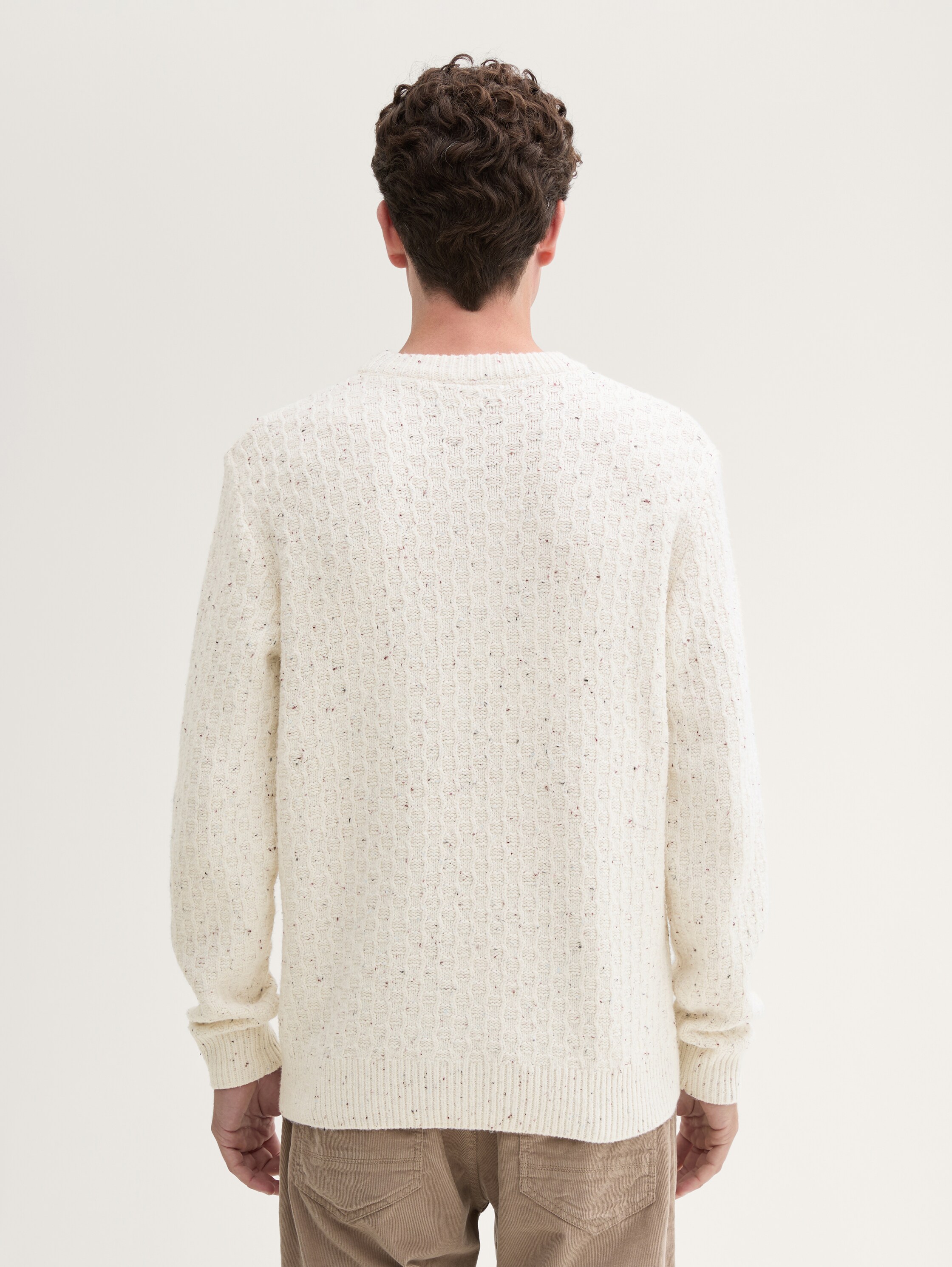 Regular Fit Strickpullover in Melange-Optik - offwhite_multicolor_neps - 