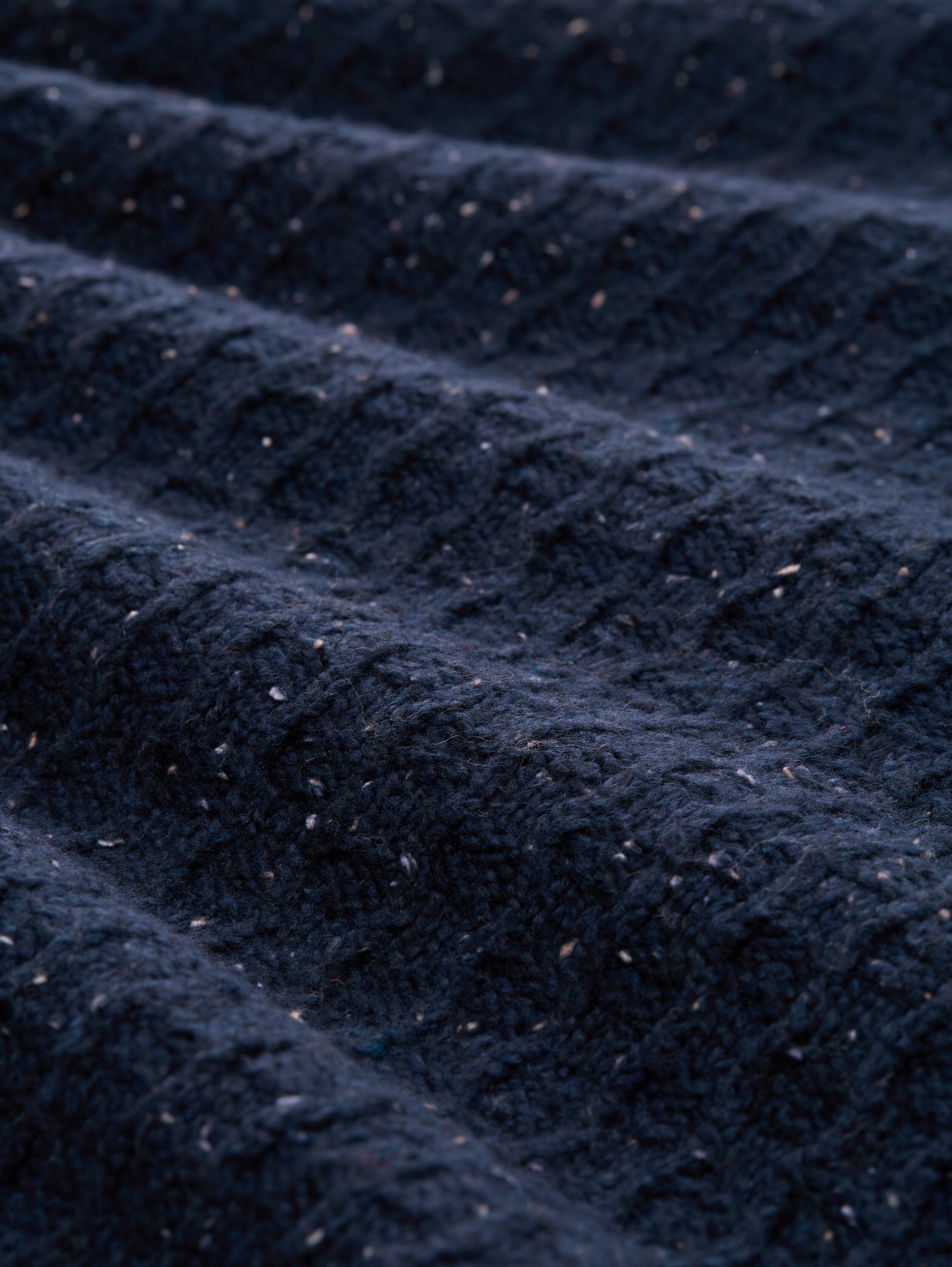 Regular Fit Strickpullover in Melange-Optik - navy_multicolor_neps - 