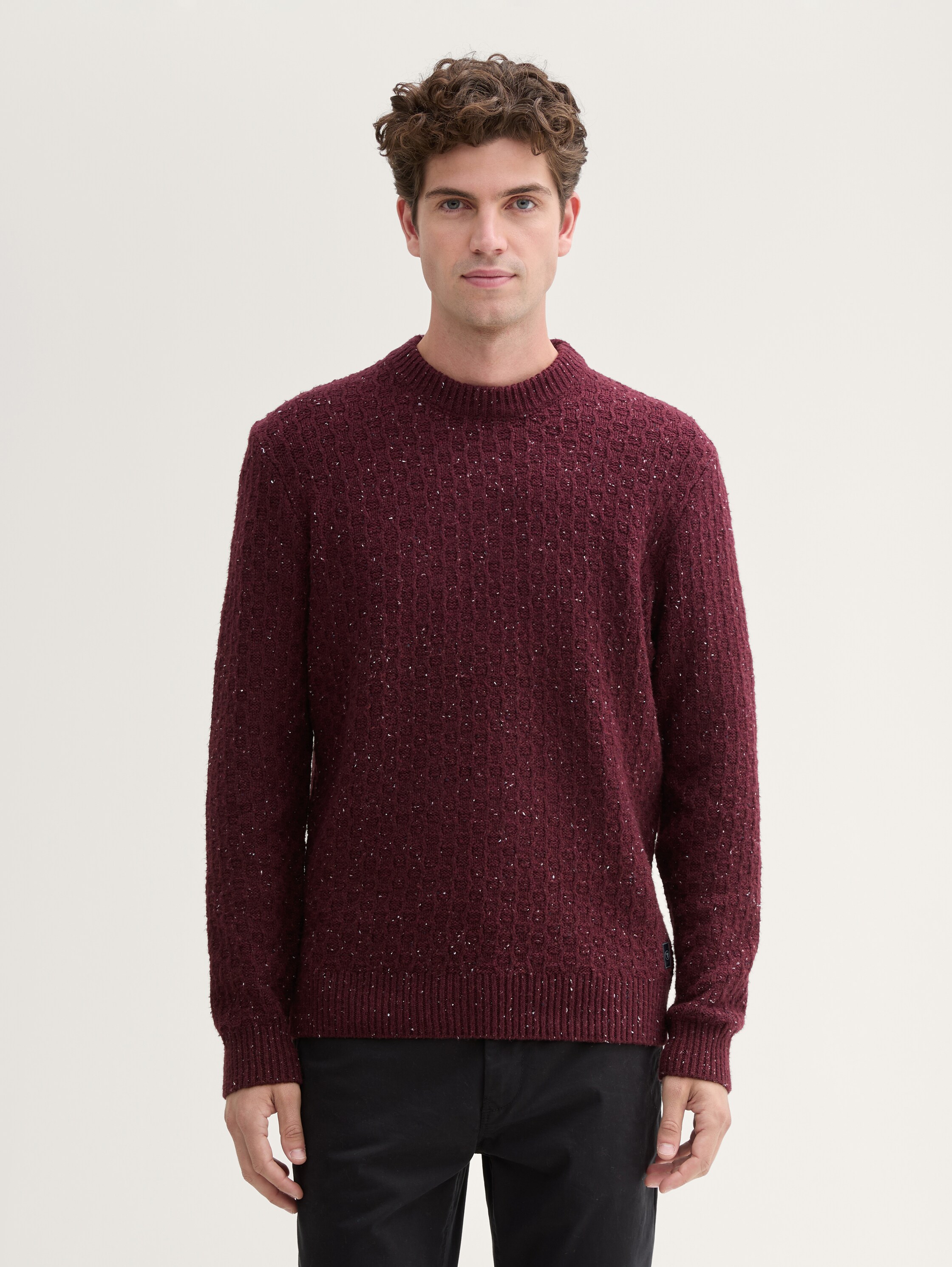 Regular Fit Strickpullover in Melange-Optik - gipsy_purple_multicolor_neps - 