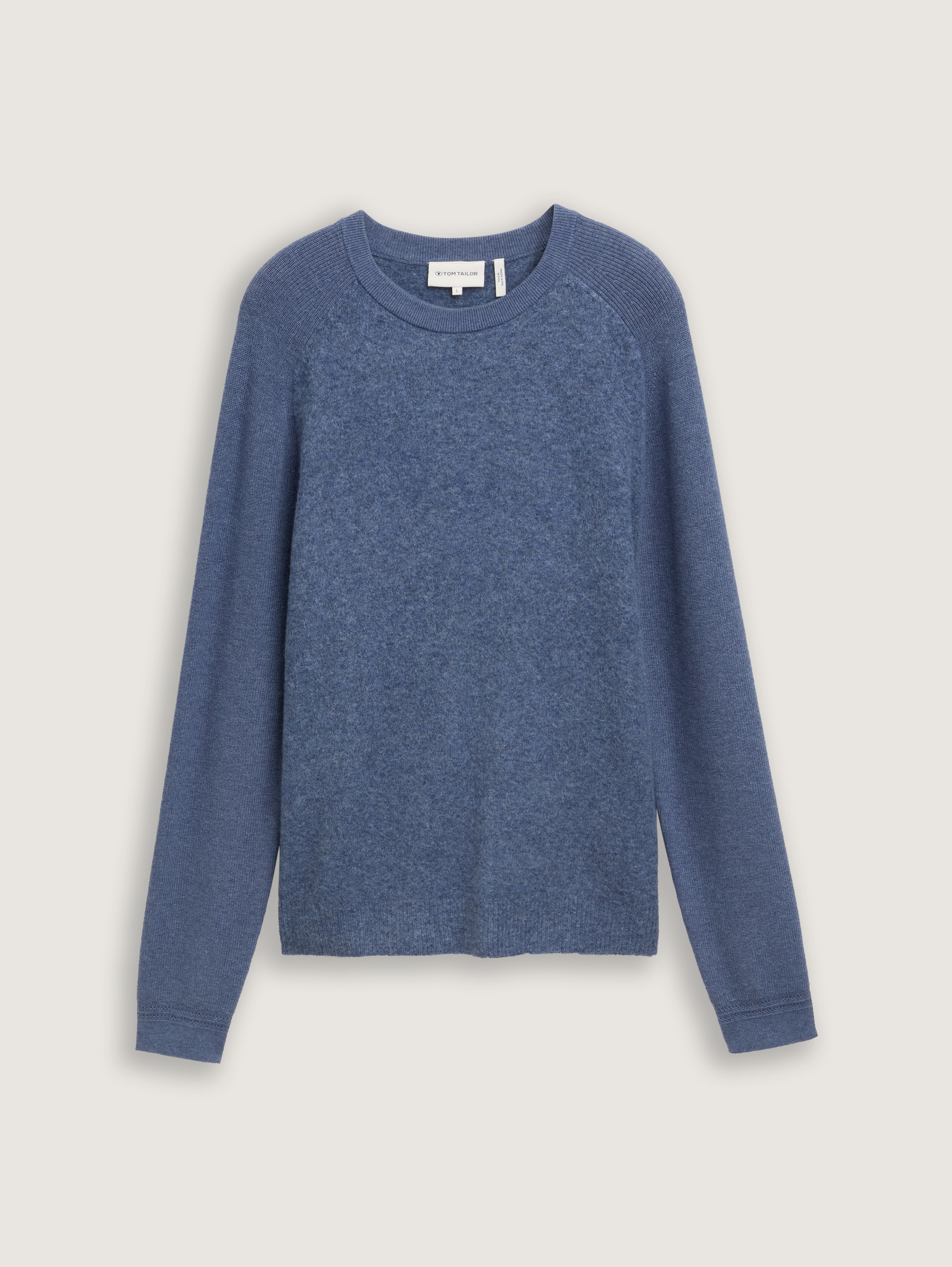 Soft-Touch Strickpullover im Regular Fit - vintage_indigo_blue_melange -