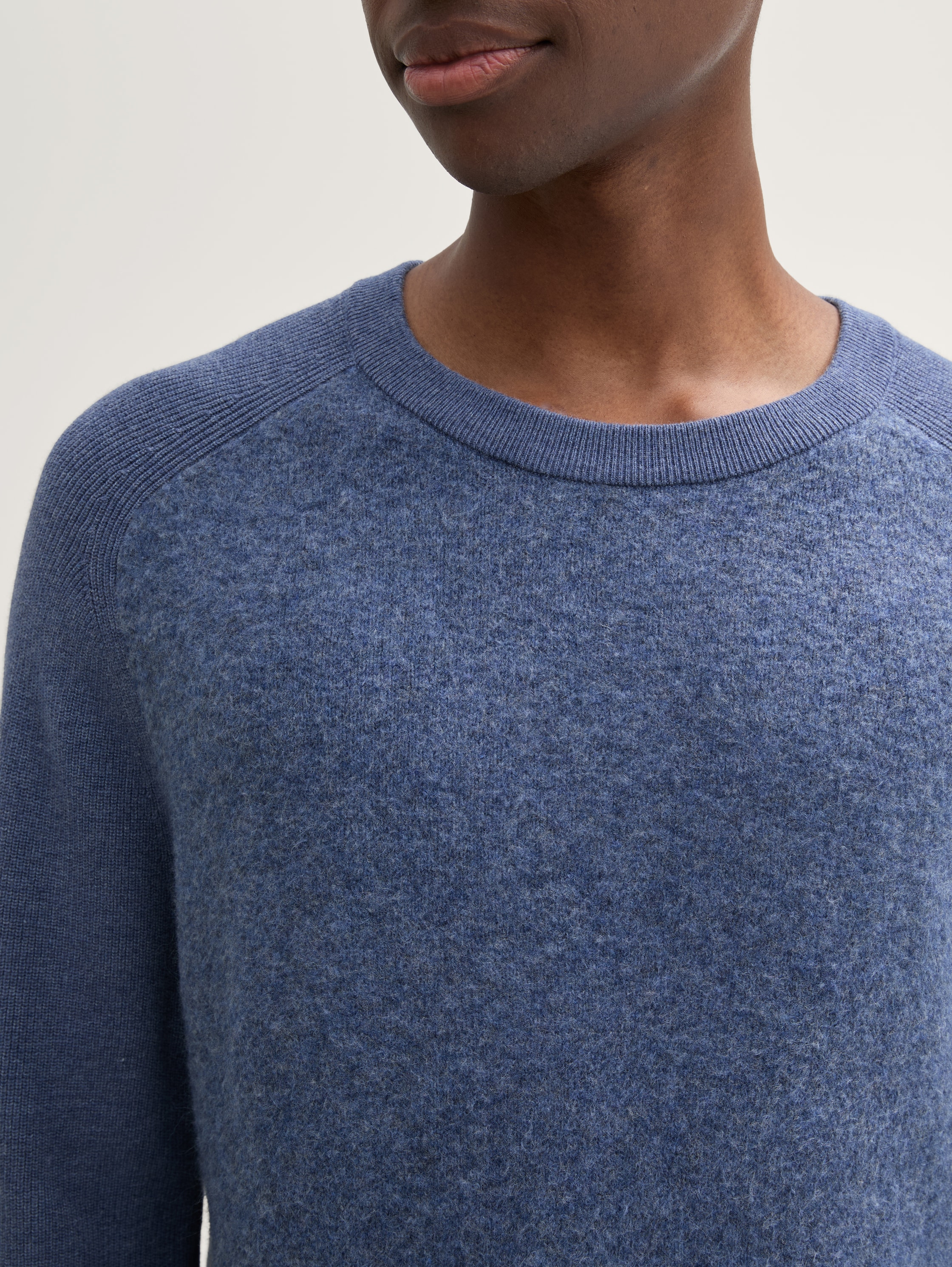 Soft-Touch Strickpullover im Regular Fit - vintage_indigo_blue_melange -