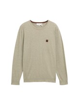 Sélectionné, Pull en tricot avec badge logo par Tom Tailor, verdoyant