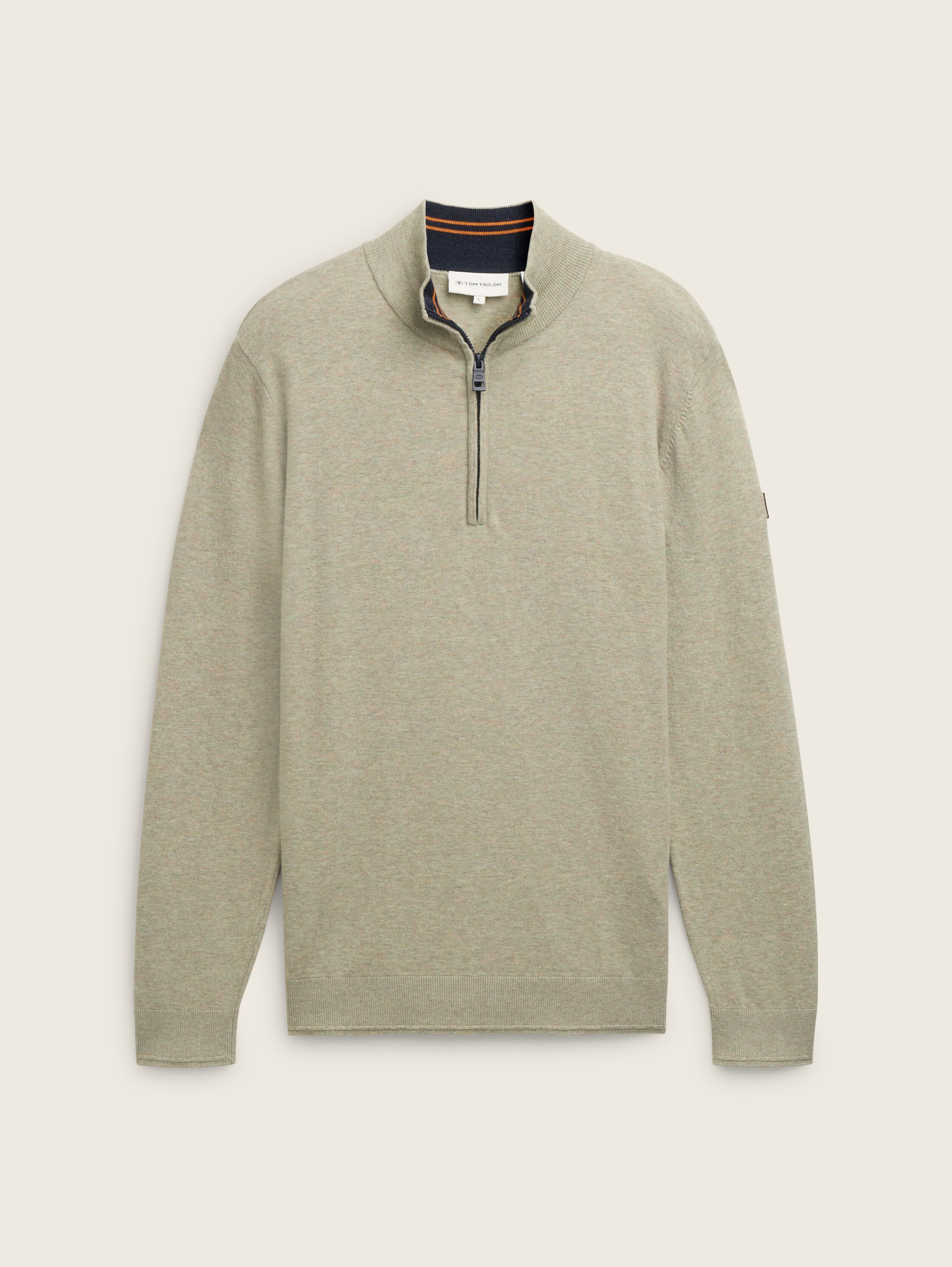 Troyer Strickpullover mit Logo-Badge - prairie_grass_green_melange - 